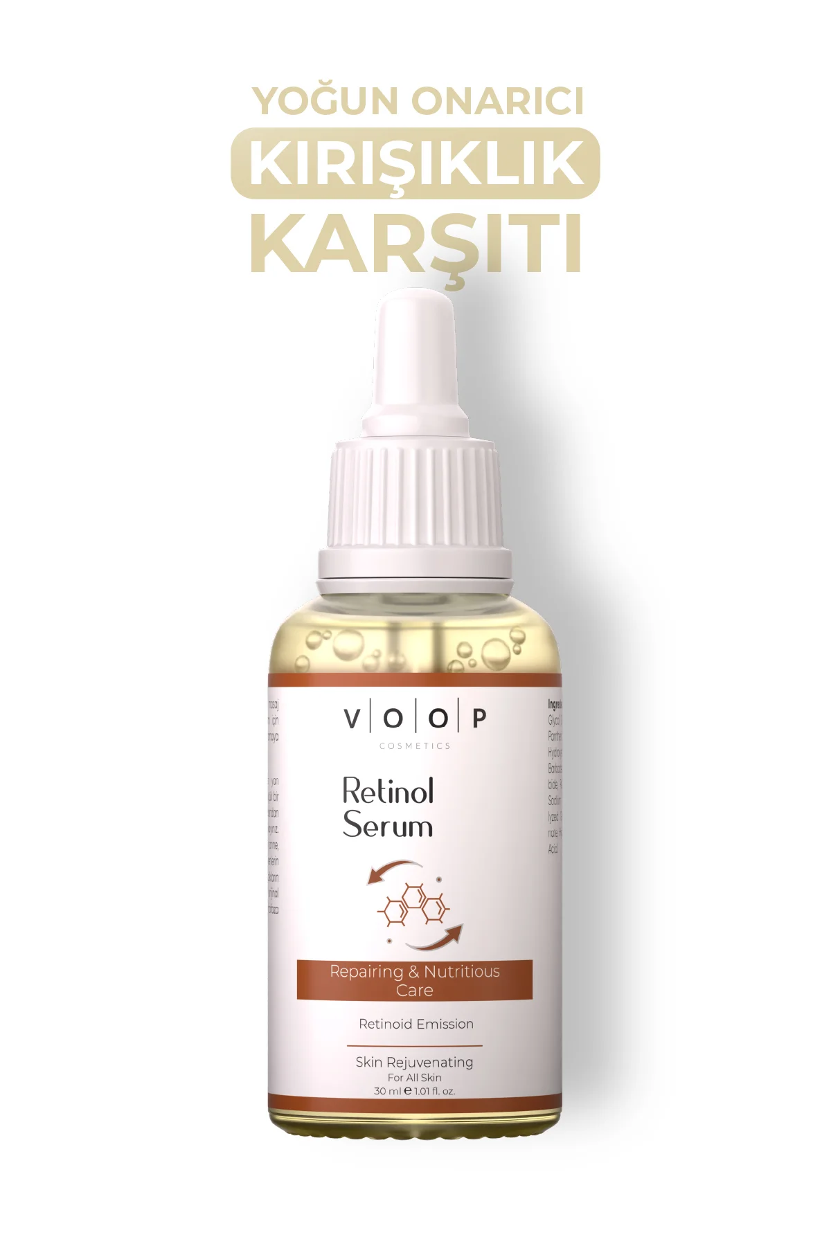 Kırışıklık ve Yaşlanma Karşıtı Bariyer Onarıcı Cilt Yenileyici Serum 30ml | (%1 Retinol + Ceramides)