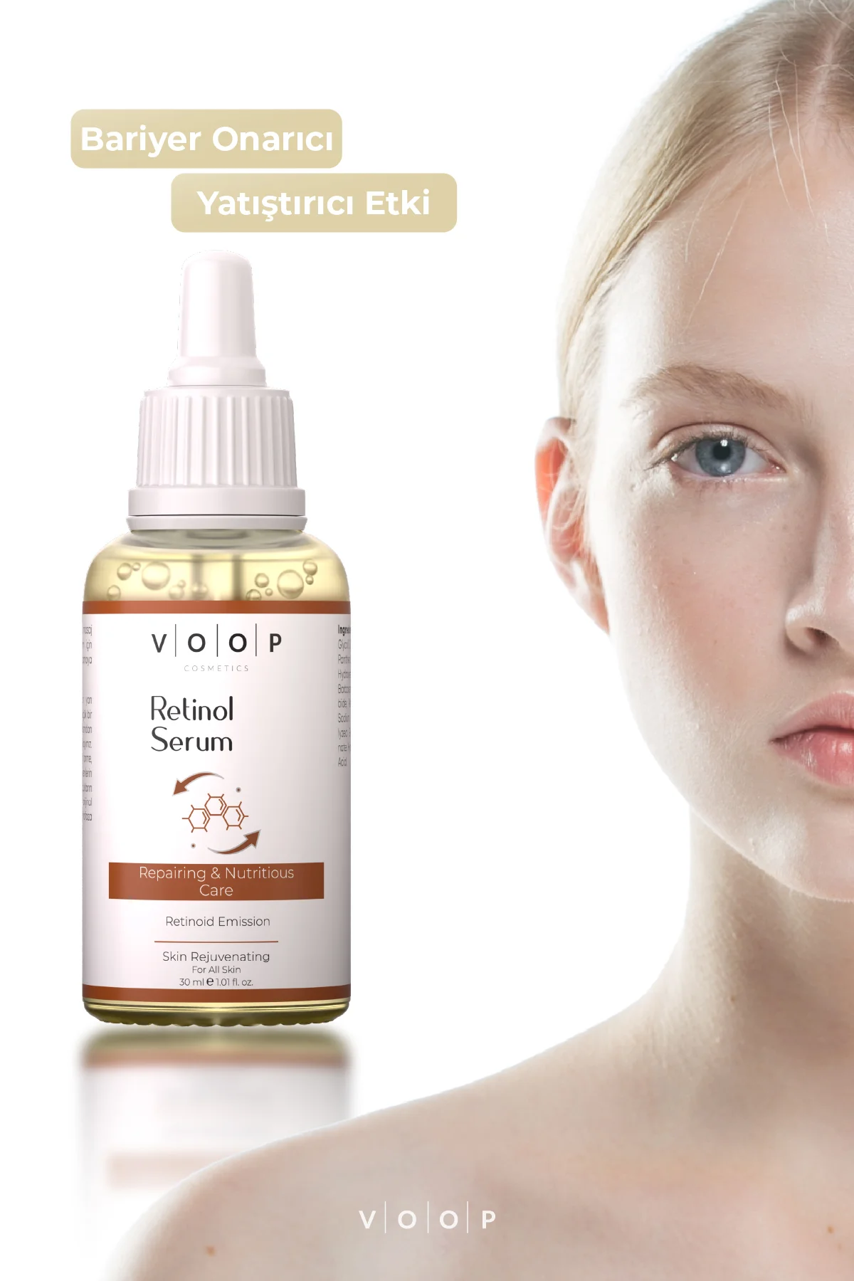 Kırışıklık ve Yaşlanma Karşıtı Bariyer Onarıcı Cilt Yenileyici Serum 30ml | (%1 Retinol + Ceramides)