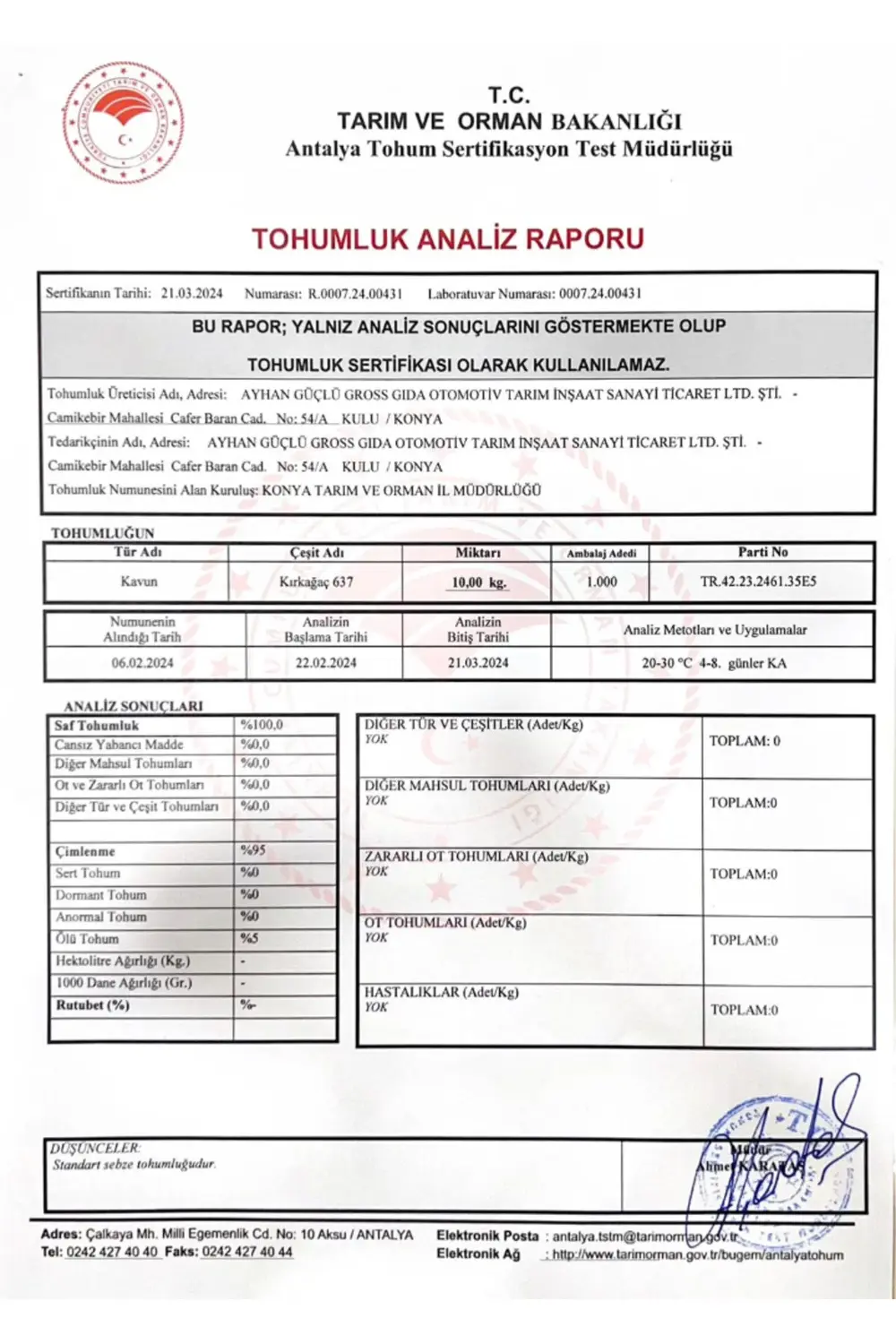 Kırkağaç Kavun Tohumu