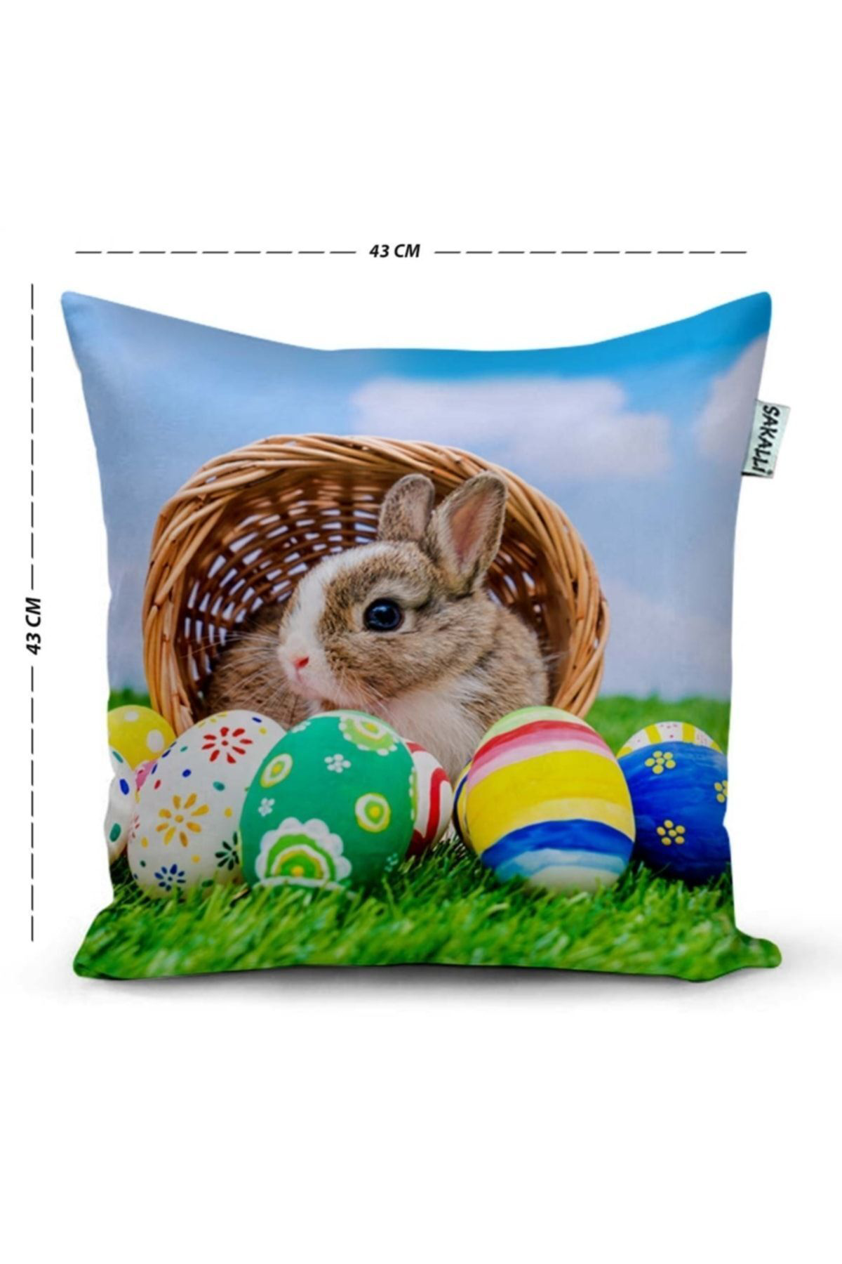 Sakallı Kırlent Paskalya Temalı Dekoratif Kırlent Kılıfı