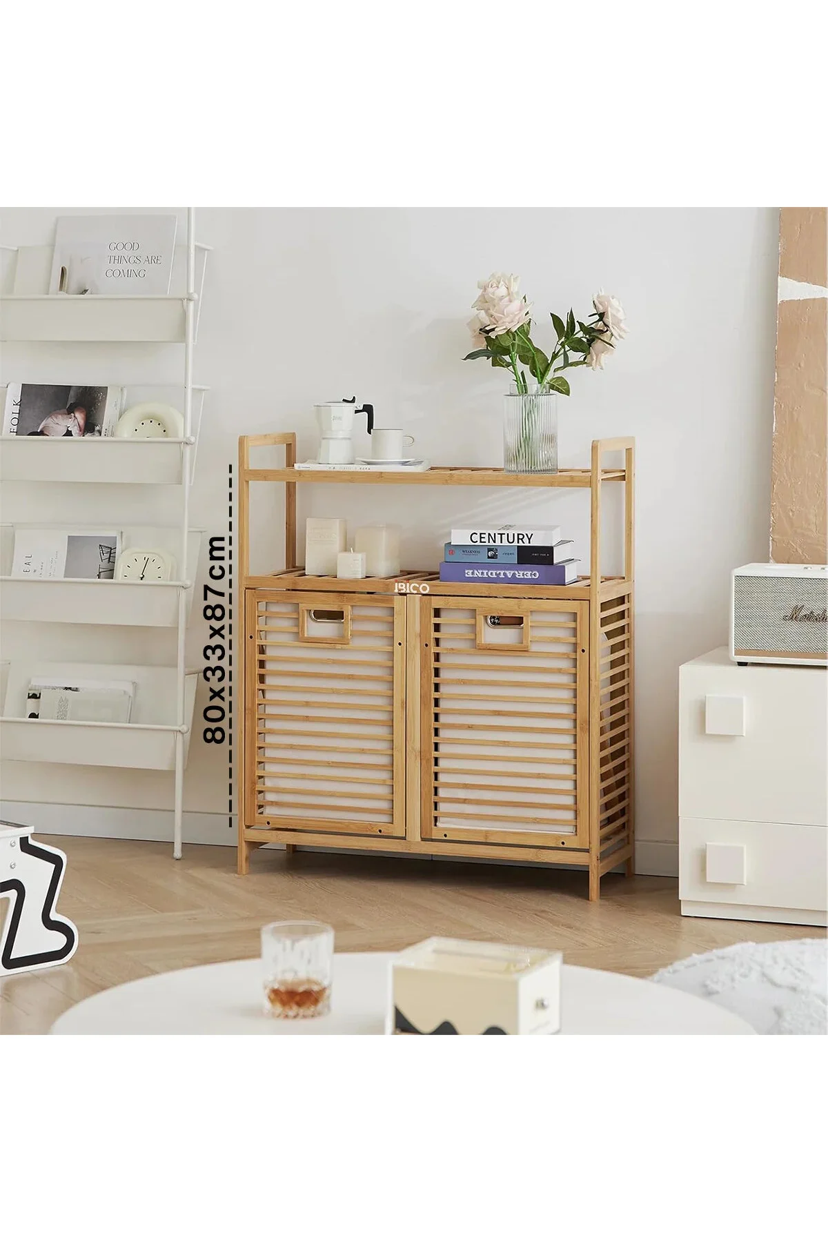 Kirli 2 Kat Organizer Raflı - 2 Bölmeli Önden Çek Aç Kalın Ahşap Bambu Kirli Çamaşır Sepeti 80X33X87 Kirli 2 Kat Organizer Raflı - 2 Bölmeli Önden Çek Aç Kalın Ahşap Bambu Kirli Çamaşır Sepeti 80X33X87