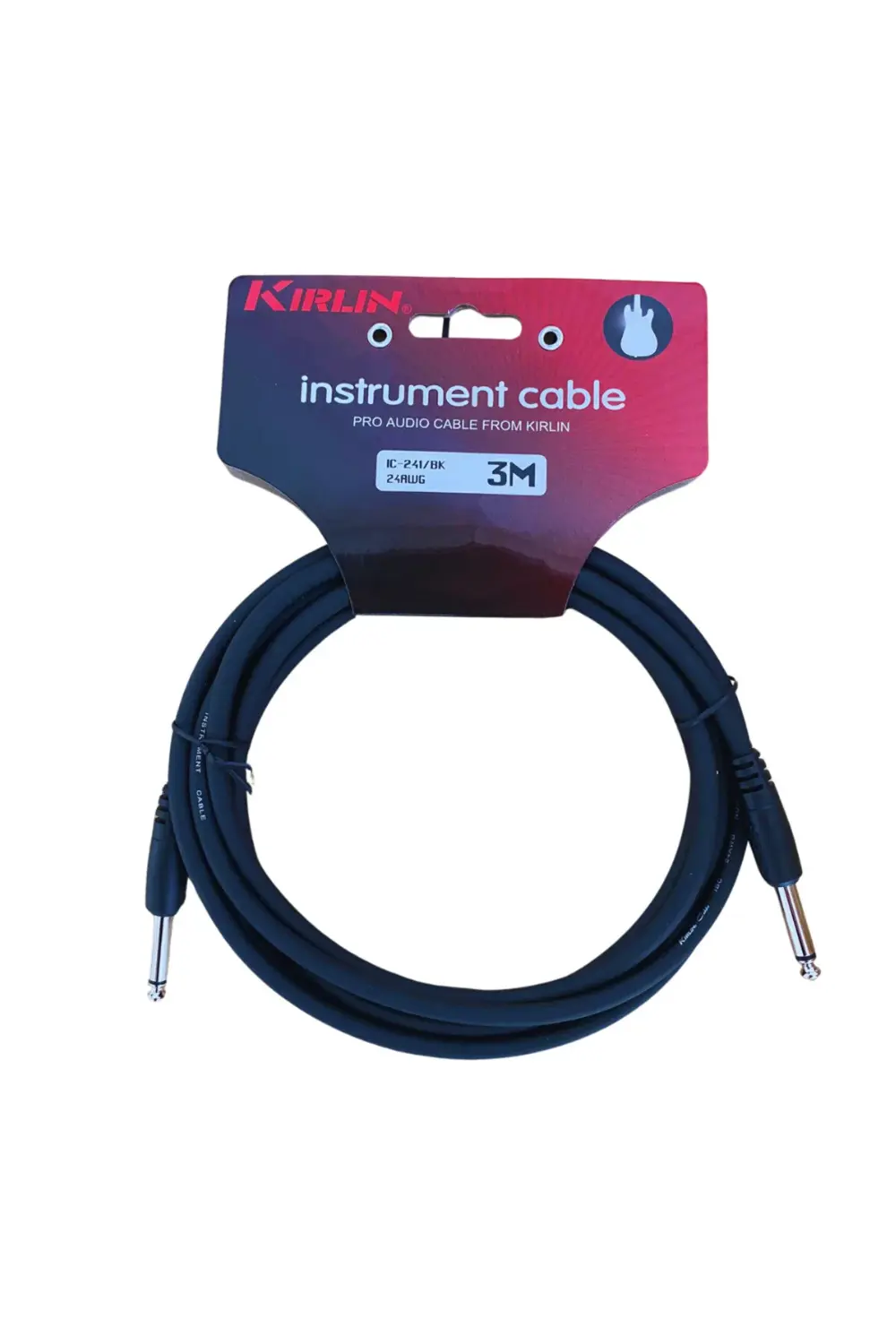 Kirlin IC 241 Gitar Kablosu 6.3 mm. mono (SİYAH)