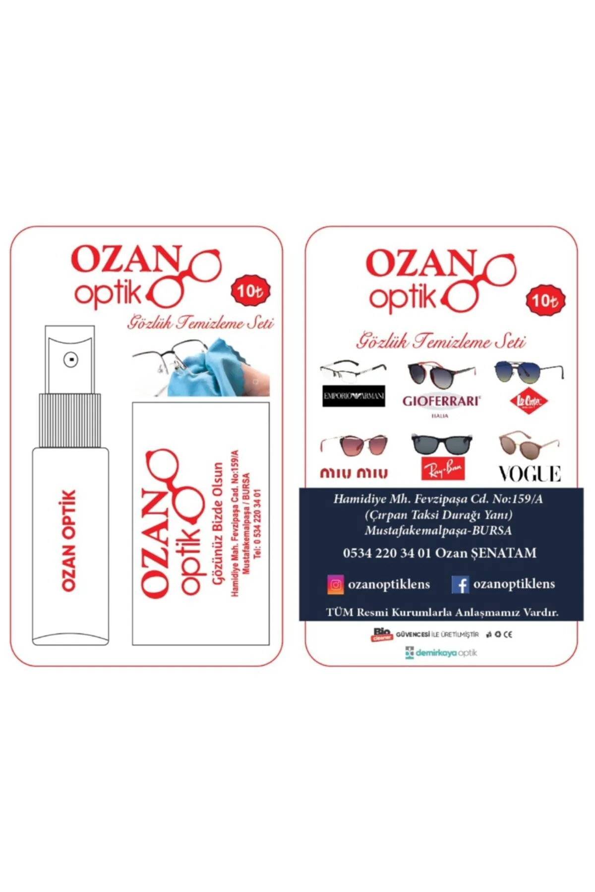 Kirmasti Optik 2 Adet Gözlük Temizleme Seti Set Optik Ve Güneş Gö