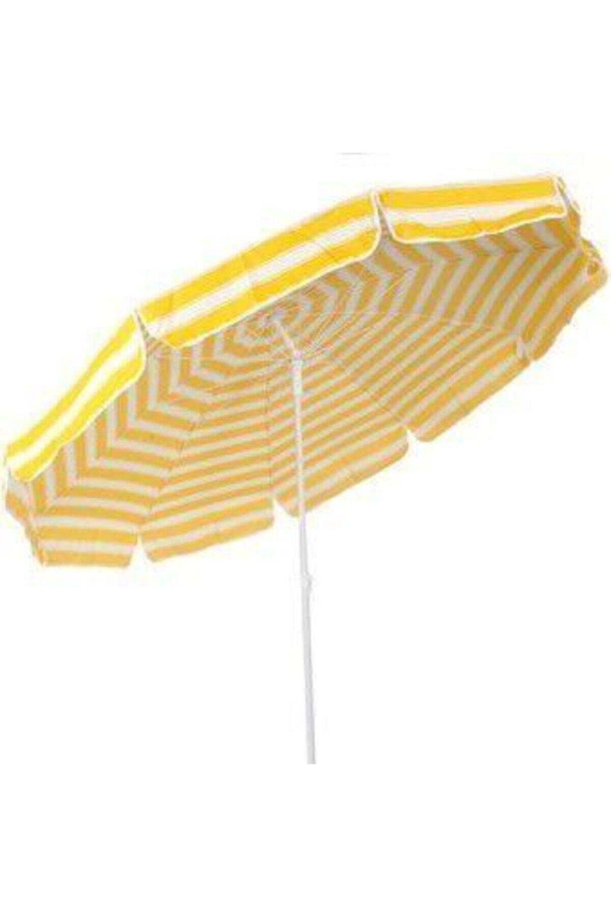 Perka Kırmızı 2 Metre Plaj Şemsiyesi 8 Telli Eğilebilir(Bidonsuz)