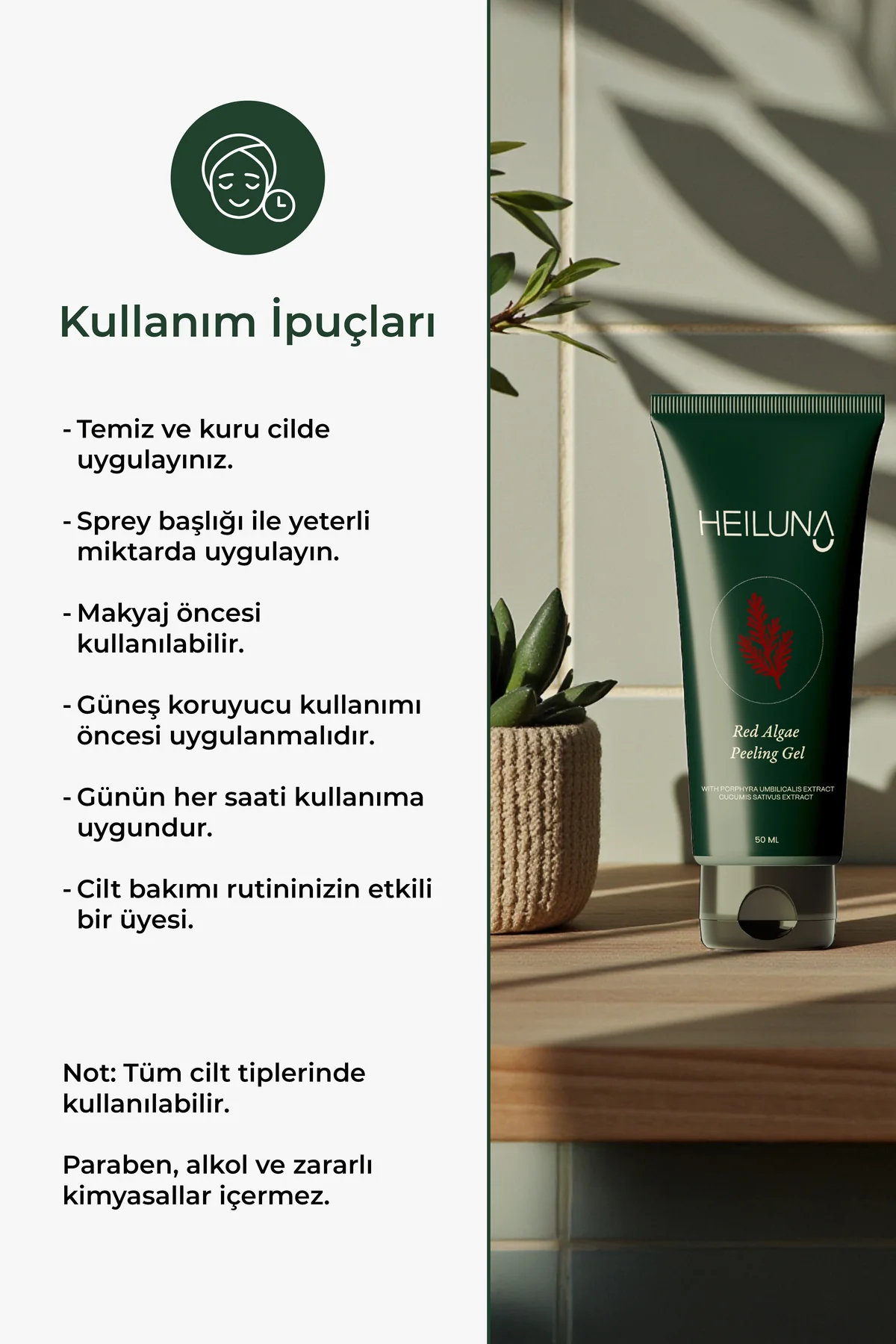 Kırmızı Alg Peeling Jel 50 ml | Aloe Vera ve Salatalık Ekstresi İ