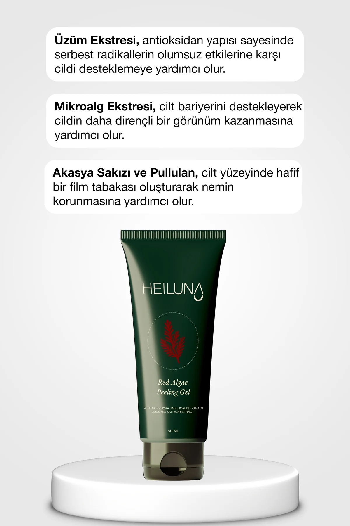 Kırmızı Alg Peeling Jel 50 ml | Aloe Vera ve Salatalık Ekstresi İ