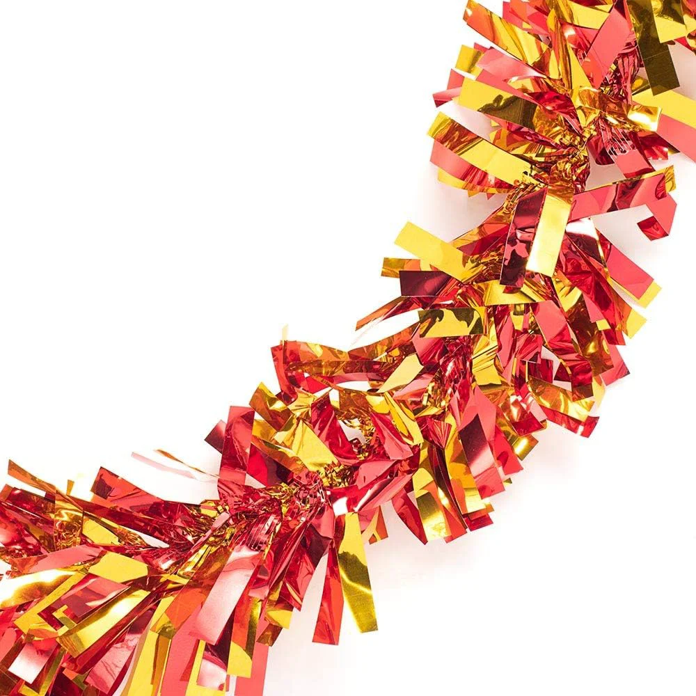 Kırmızı Altın Renk 4 cm Garland Çift Renk Sim Süs 180 cm | Parti ve Düğün Dekorasyonu