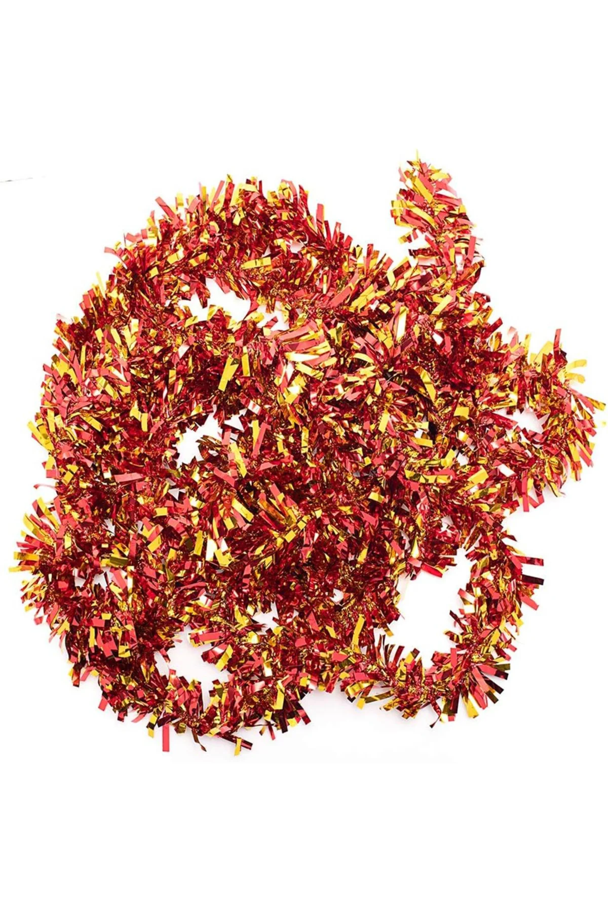 Kırmızı Altın Renk 6 cm Genişlik Garland Çift Renk Sim Süs 180 cm