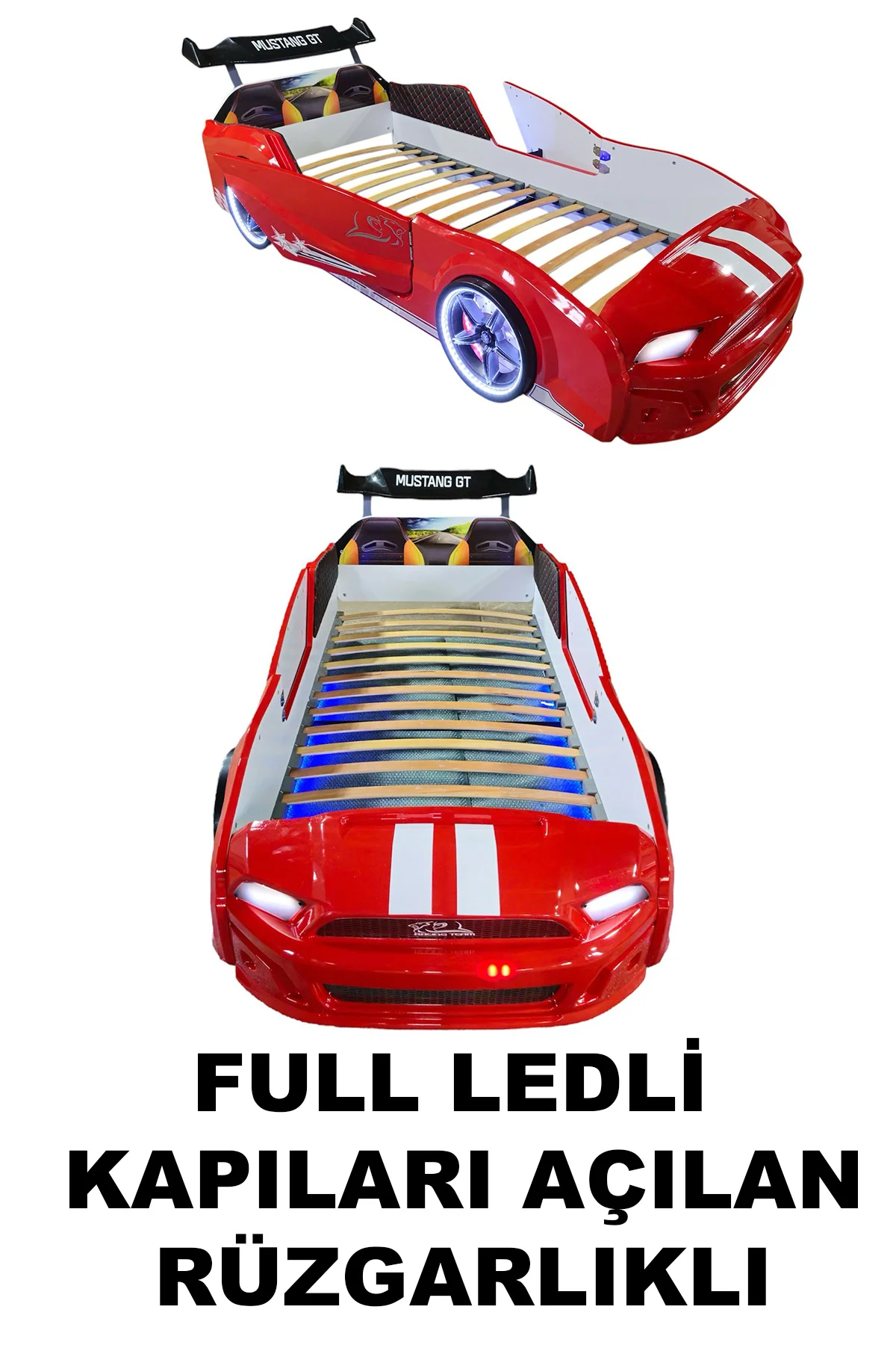 Kırmızı Arabalı Yatak Kapıları Açılan MST GT Full Ledli Rüzgarlık