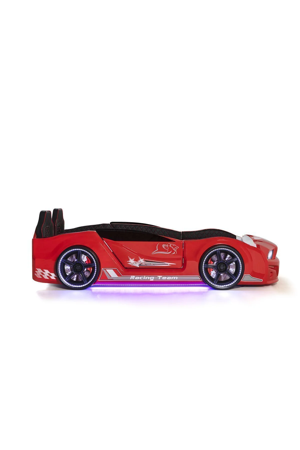 Kırmızı Arabalı Yatak Kapıları Açılan Mustang Full Ledli Kumandal