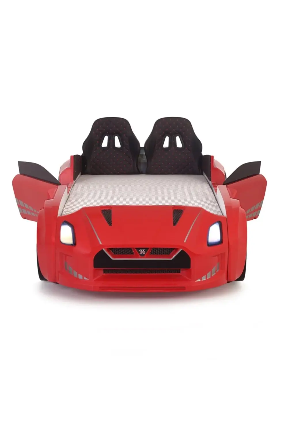 Kırmızı Arabalı Yatak Kapıları Açılan GTR Full Ledli Kumandalı ve