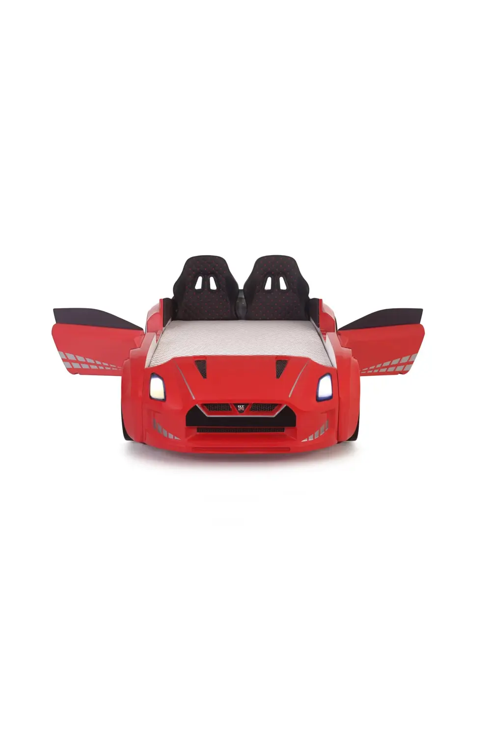 Kırmızı Arabalı Yatak Kapıları Açılan GTR Full Ledli Kumandalı ve