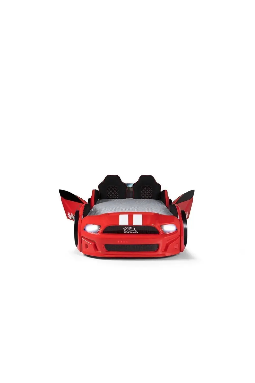 Kırmızı Arabalı Yatak Kapıları Açılan Mustang Full Ledli Kumandal