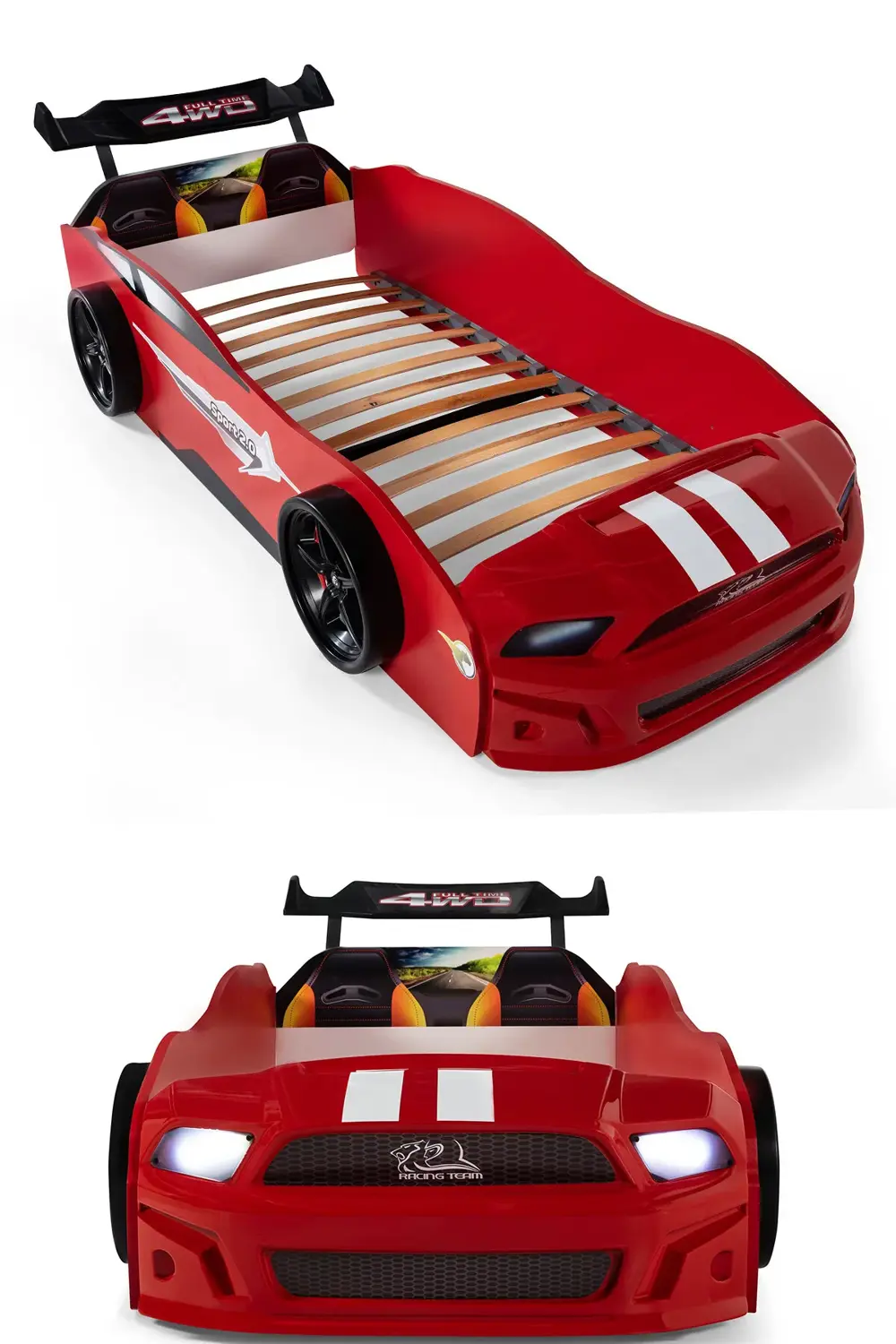 Kırmızı Arabalı Yatak Sport Mst Işıklı