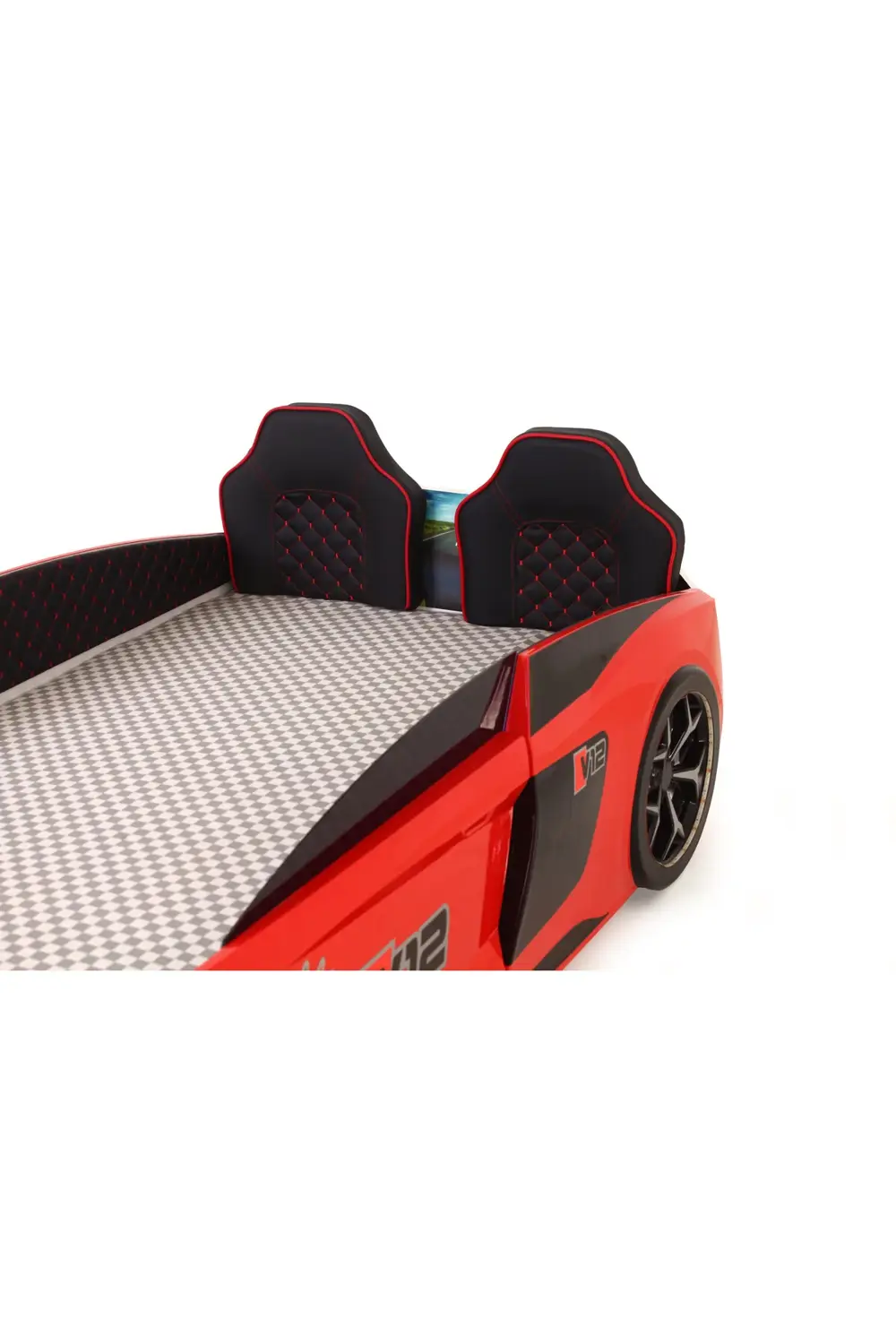 Kırmızı Arabalı Yatak V12 Audi Full Ledli Kumandalı ve Müzikli