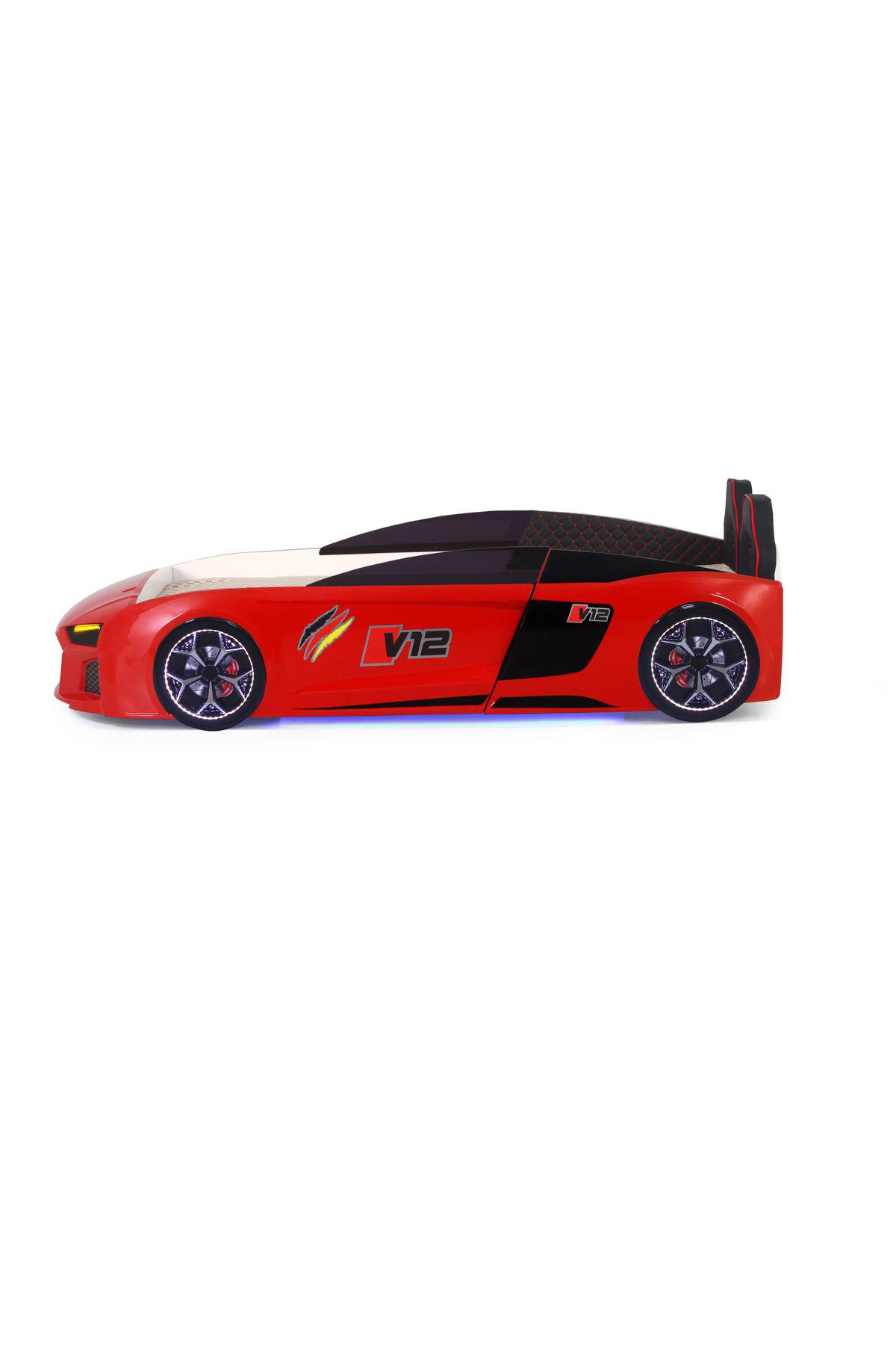 Ferramini Kirmizi Arabali Yatak V12 Audi Full Ledli Kumandali Ve Müzikli