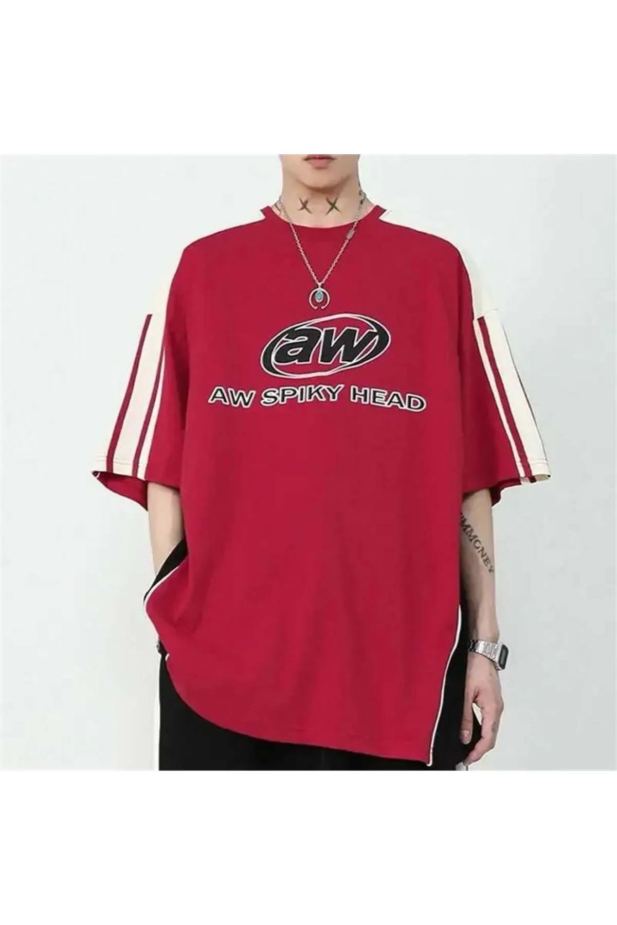 Kırmızı Aw Spiky Head Unisex T-Shirt Kırmızı Aw Spiky Head Unisex T-Shirt