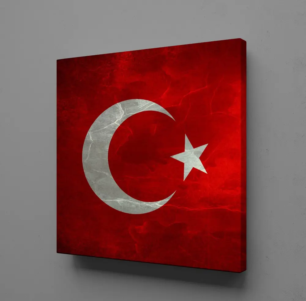 KIRMIZI BEYAZ BAYRAK KANVAS TABLO