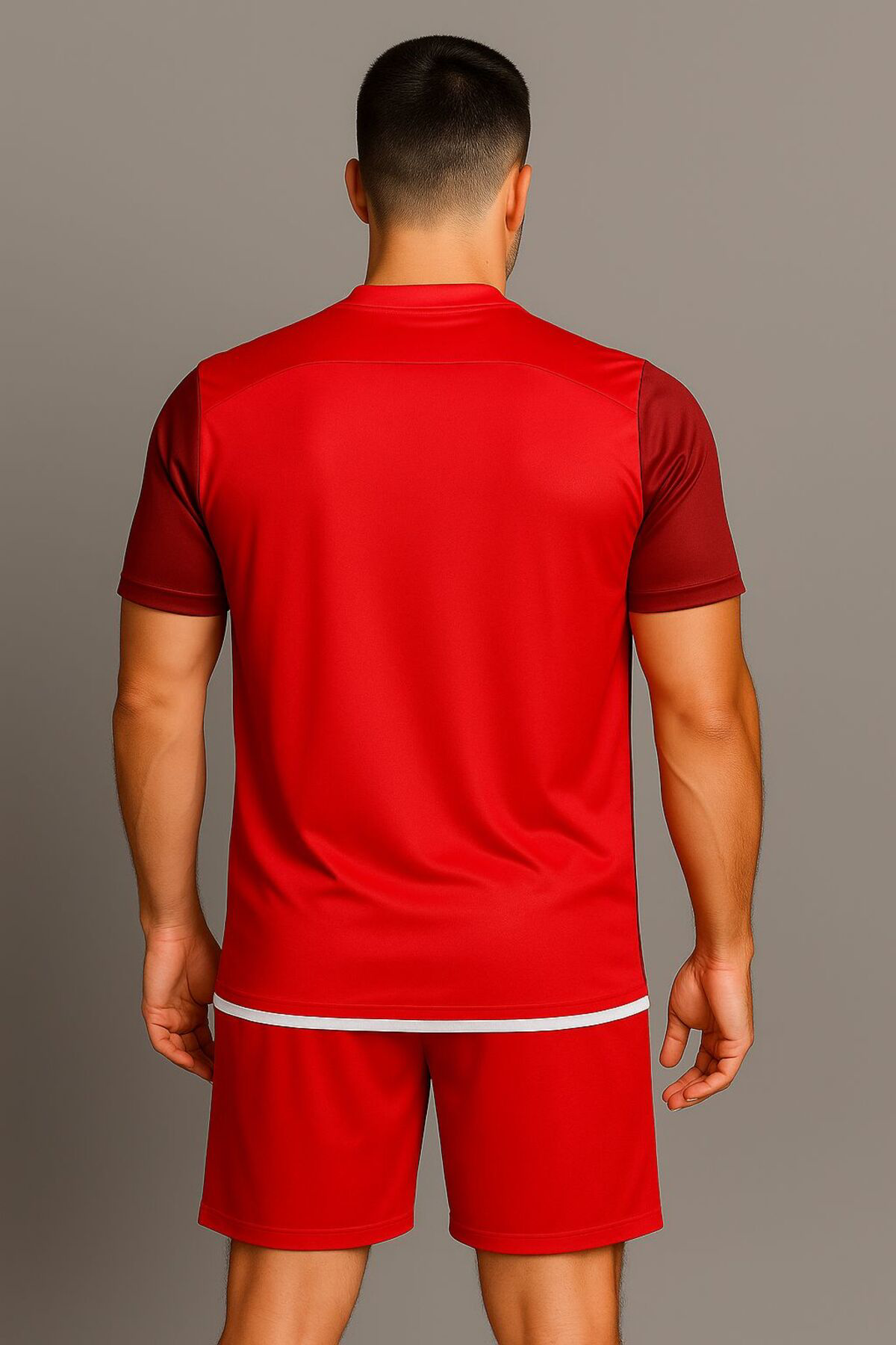 Sportech Kırmızı-Beyaz Forma Takımı K0130 (Tek Kelime İsim Ve Numara Yazil