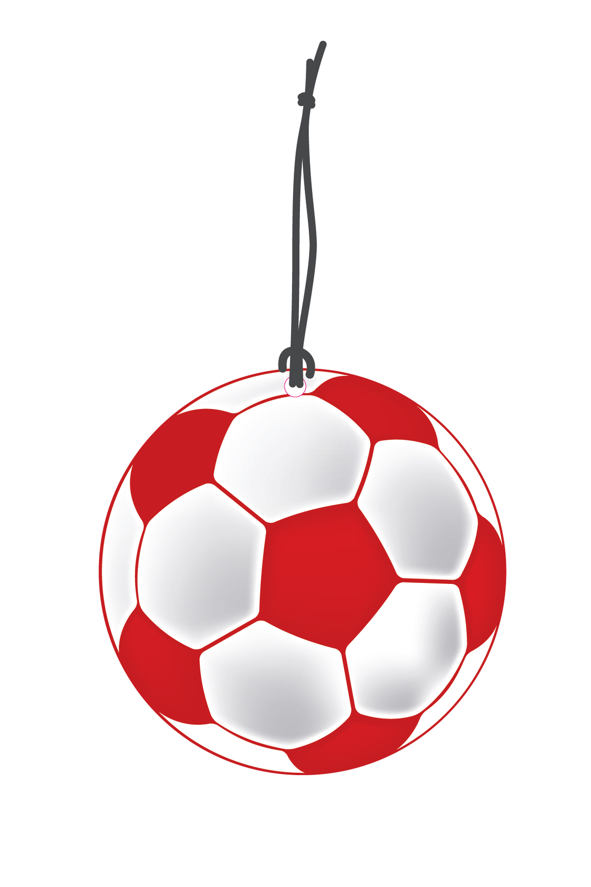 Kırmızı Beyaz Futbol Topu Görselli Oto Kokusu Dikiz Ayna Süsü Tor