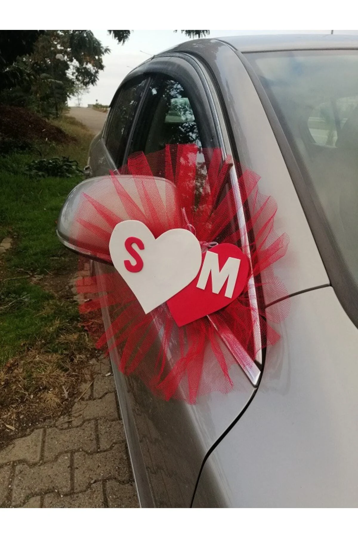 Kırmızı Beyaz Kalpli Konvoy Süsü 20 Li