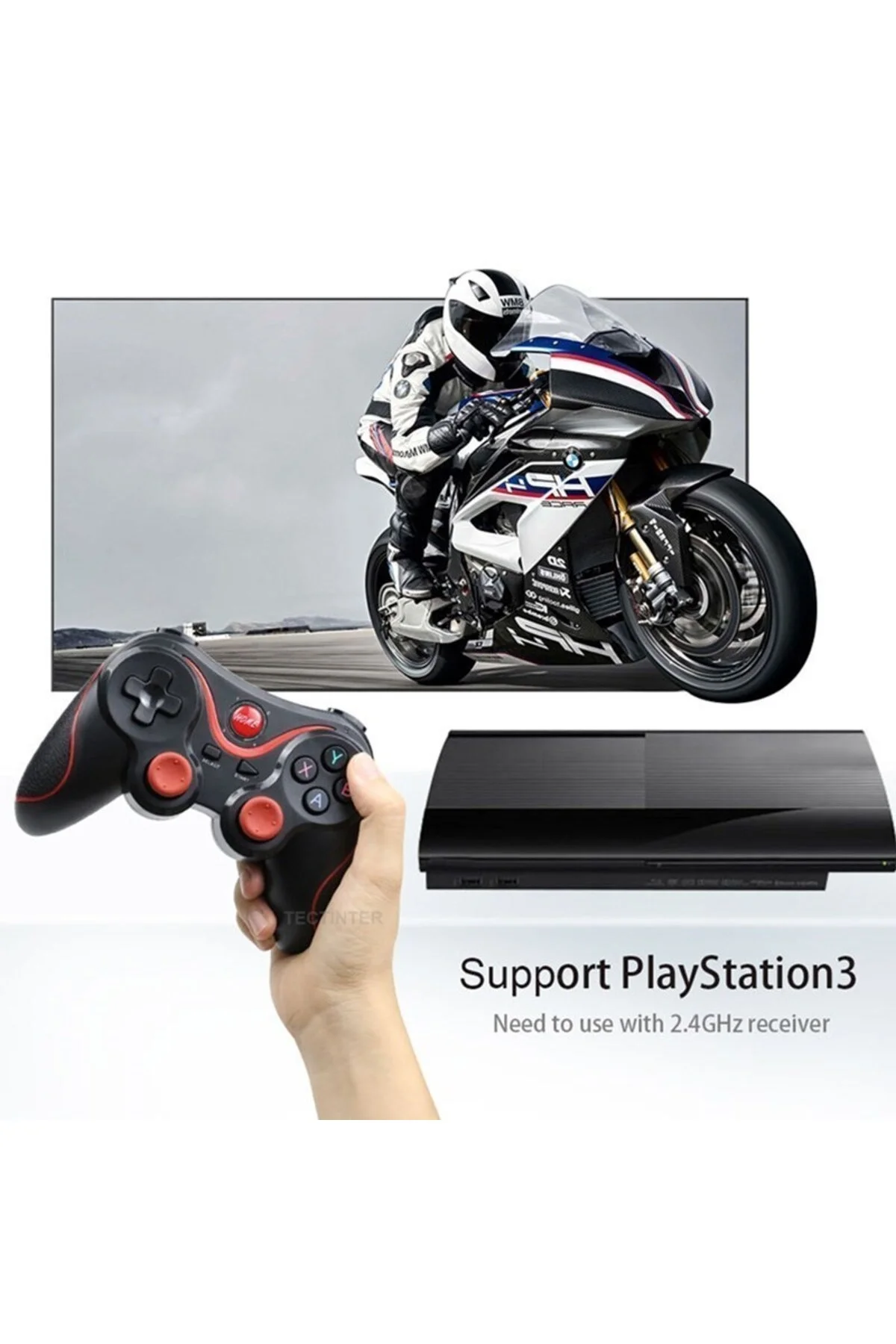 Kırmızı Bluetooth bağlantılı gamepad, PC uyumlu, telefona takılabilir oyun kolu - Elektronik