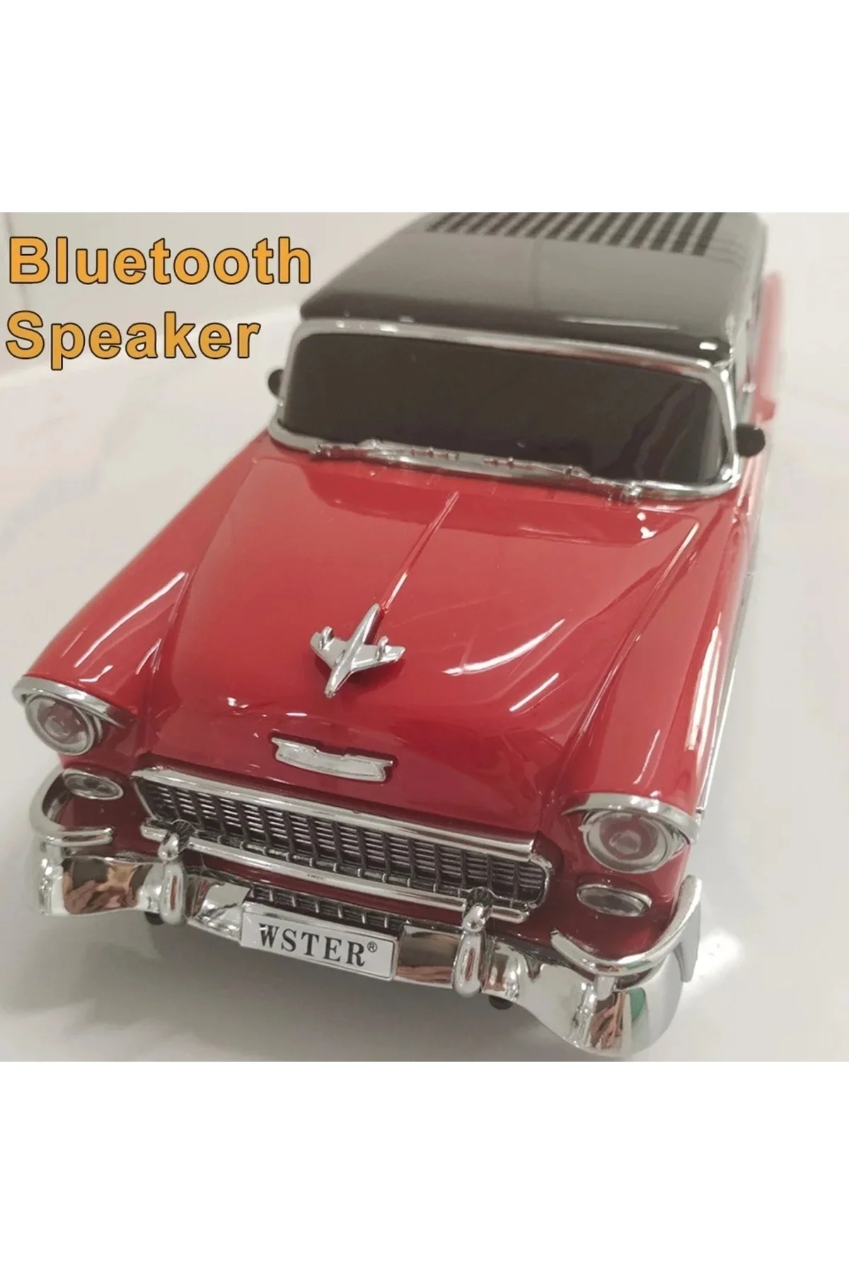 Kırmızı bluetooth hoparlör 10 watt FM radyo SD kart USB destekli nostaljik araba tasarım