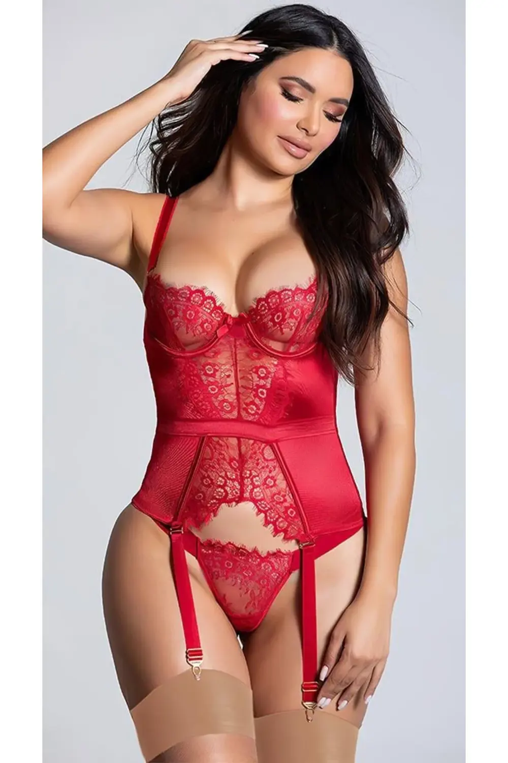 Pilelistore - Kırmızı Dantel İşlemeli Fantezi Jartiyer Takımı Pilelistore - Kırmızı Dantel İşlemeli Fantezi Jartiyer Takımı