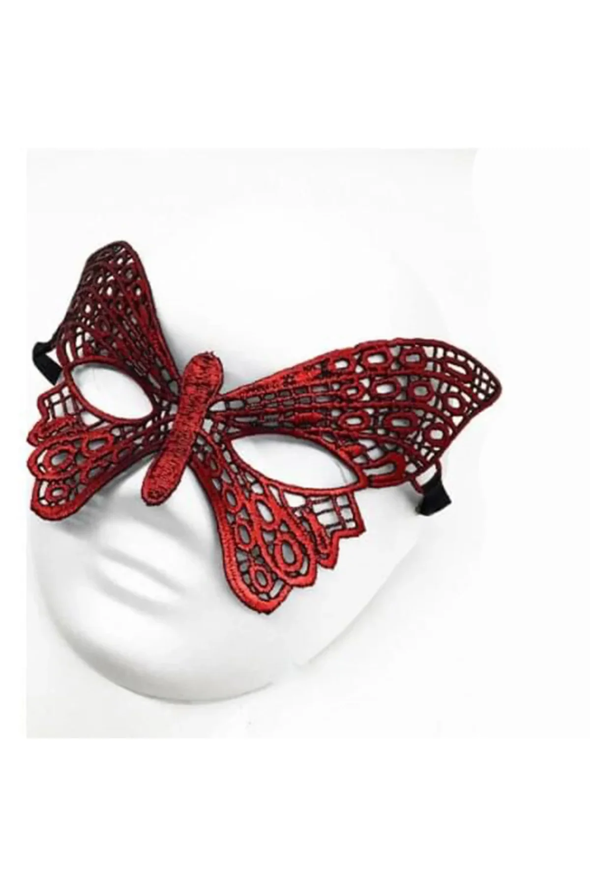 Kırmızı Dantel Masquerade Maskesi 7 No Kırmızı Dantel Masquerade Maskesi 7 No