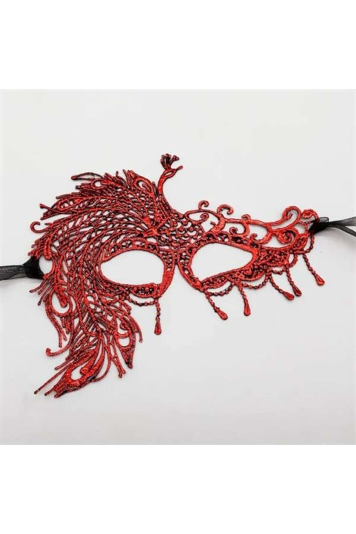 Toys Kırmızı Dantel Masquerade Maskesi 4 No