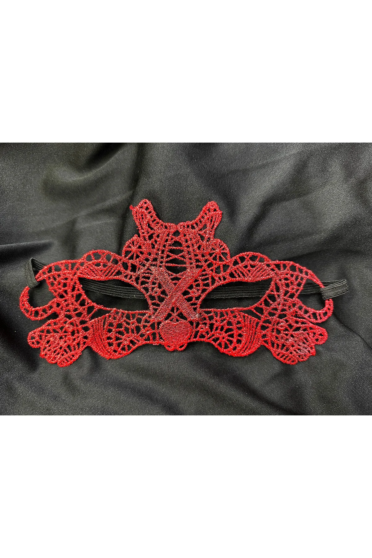 Kırmızı Dantel Masquerade Maskesi Çift Taraflı 10 No (5060)