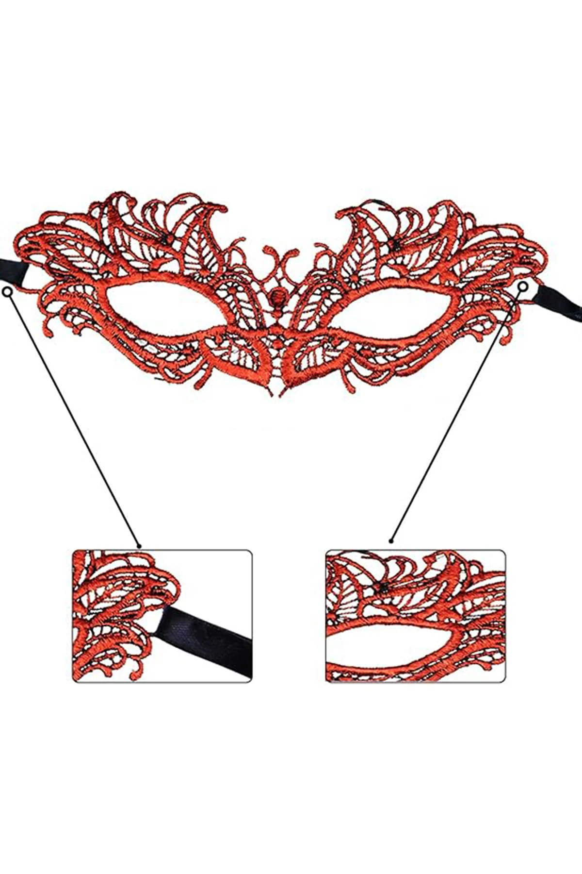 Kırmızı Dantel Masquerade Maskesi 5 No (5060) Kırmızı Dantel Masquerade Maskesi 5 No (5060)