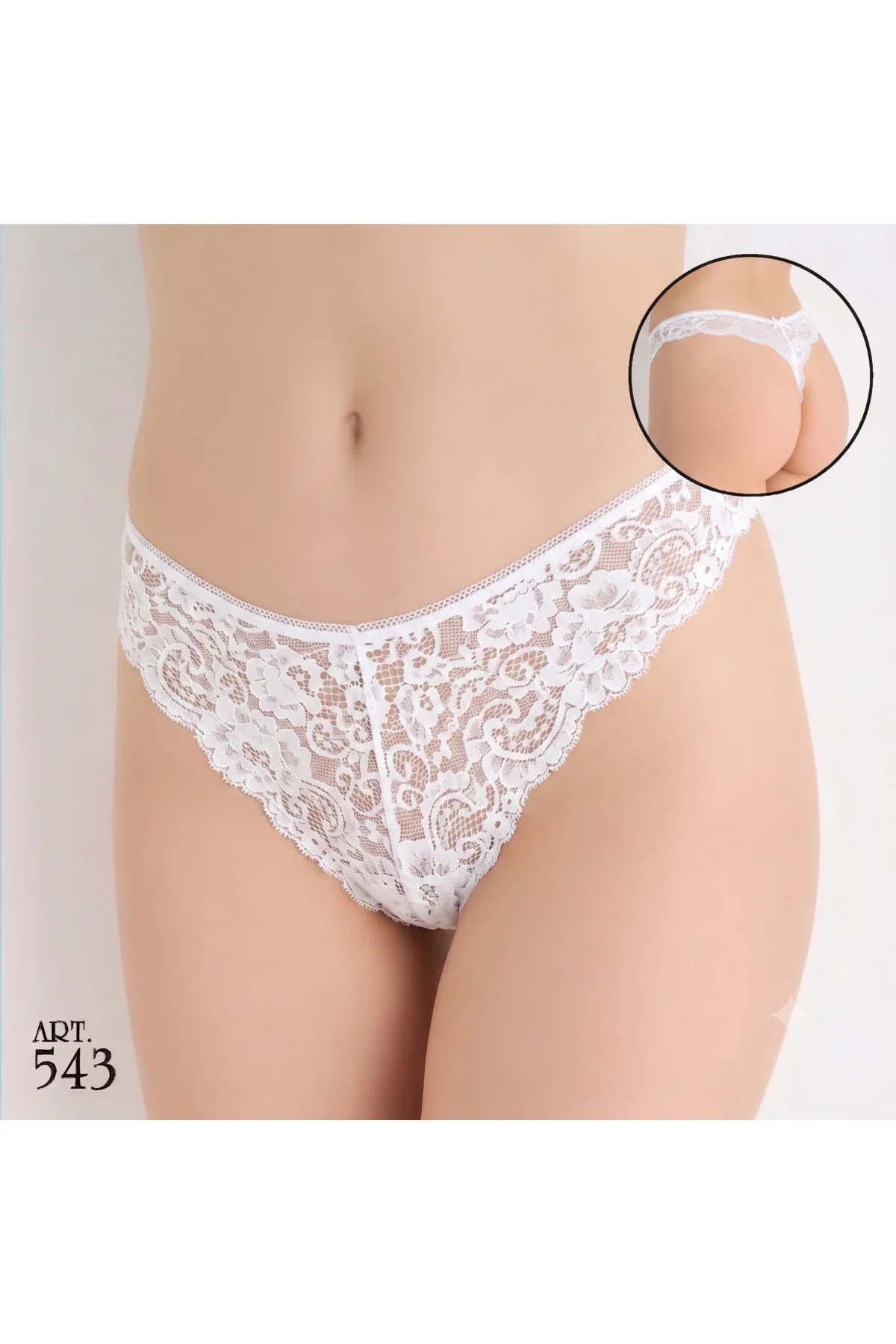 Kırmızı Dantelli Thong Tanga Külot - Şık Ve Esnek Kadın İç Giyim 543 - Görsel 2