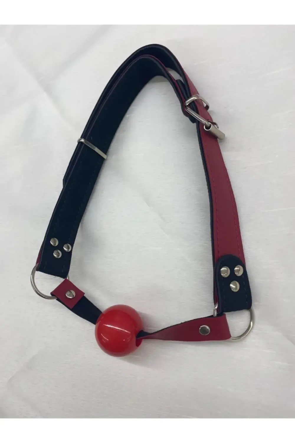 Kırmızı Deri Fantezi Ayarlanabilir Ağız Topu