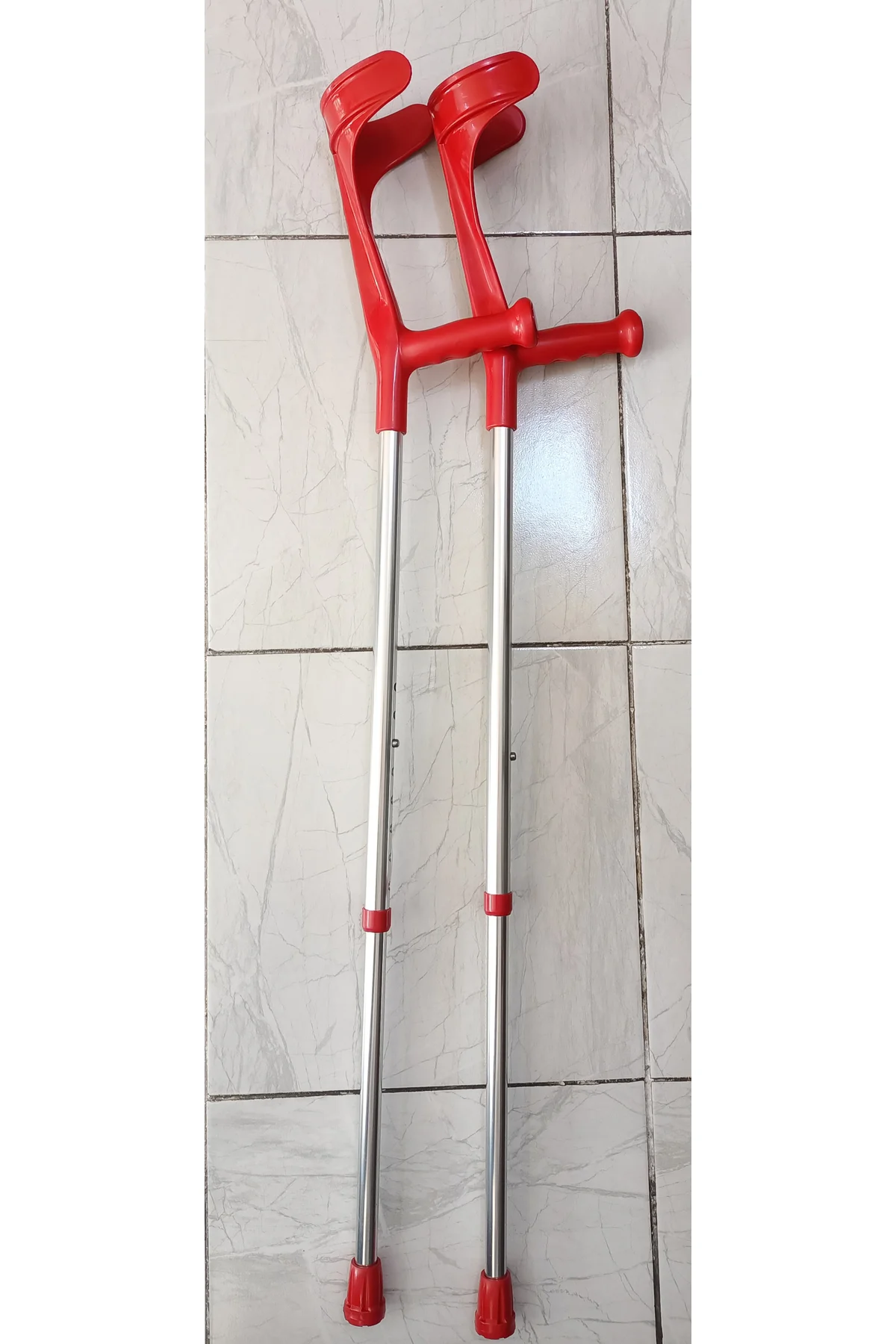 KIRMIZI Dirsek Destekli Baston Kanedyen Çift İki Adet Hafif