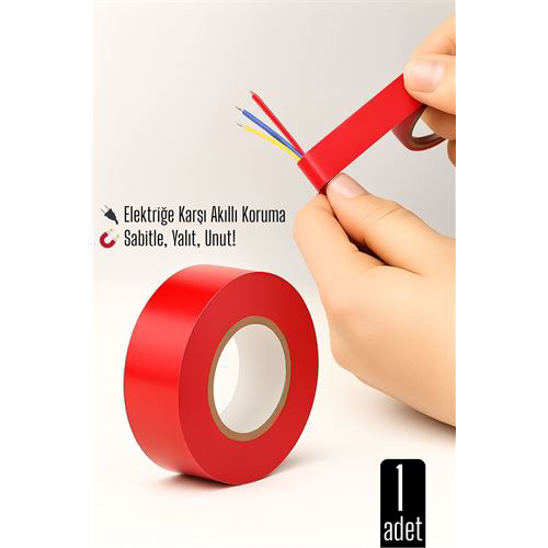 KIRMIZI Elektrik Bandı – Yüksek Yalıtım Gücü, Kablo Sabitleme ve KIRMIZI Elektrik Bandı – Yüksek Yalıtım Gücü, Kablo Sabitleme ve
