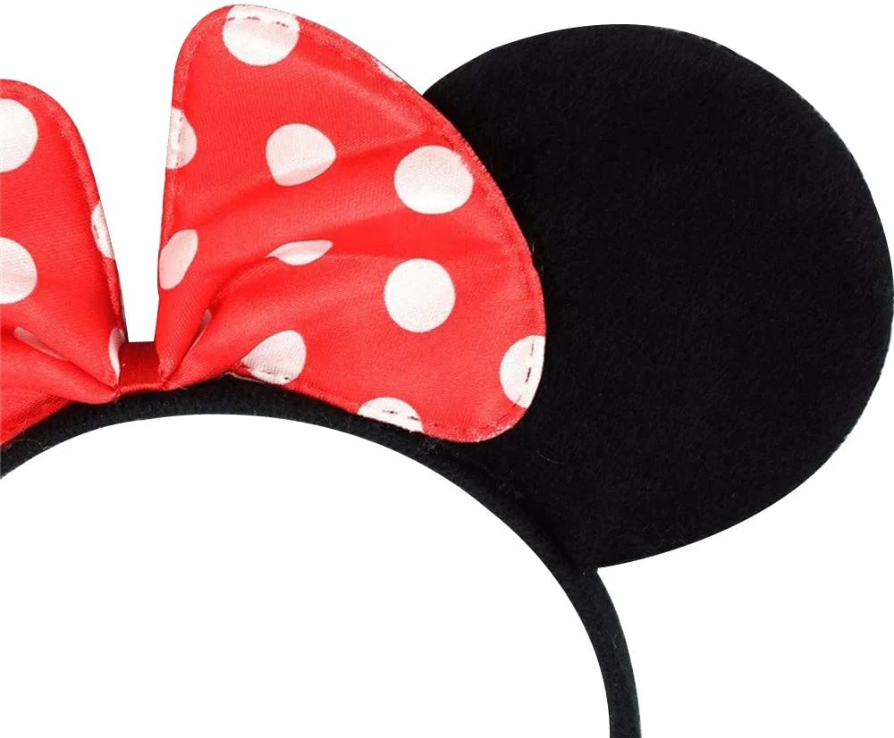 Kırmızı Fiyonklu Minnie Mouse Taç Fare Tacı Kafa Bandı