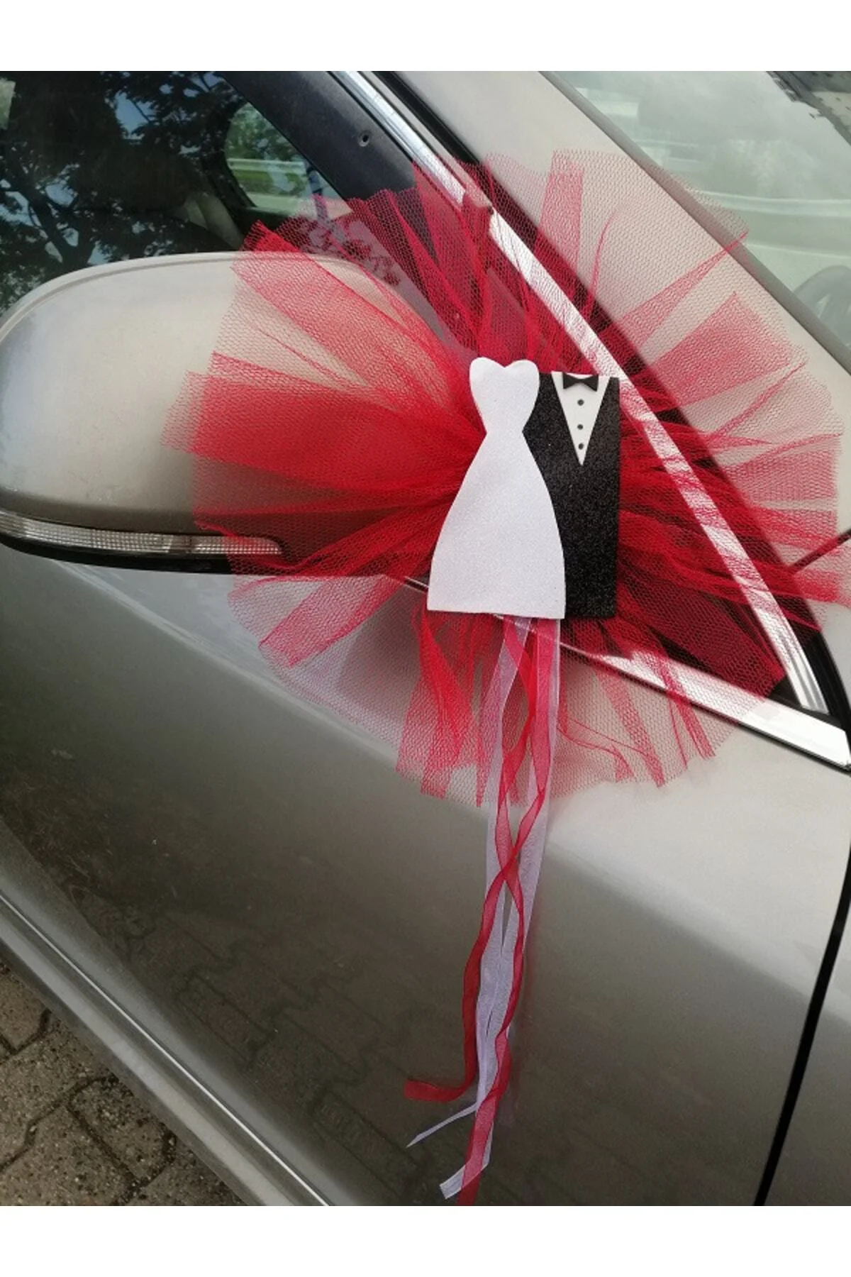 Kırmızı Gelin Damatlı Etekli Konvoy Süsü 20 Li