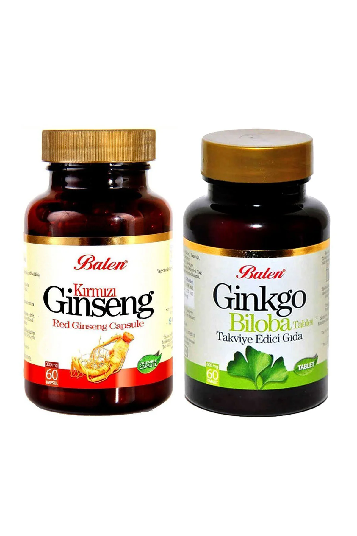 Kırmızı Gınseng 375 Mg 60 Kapsül Ginko Biloba 600 Mg 60 Tab