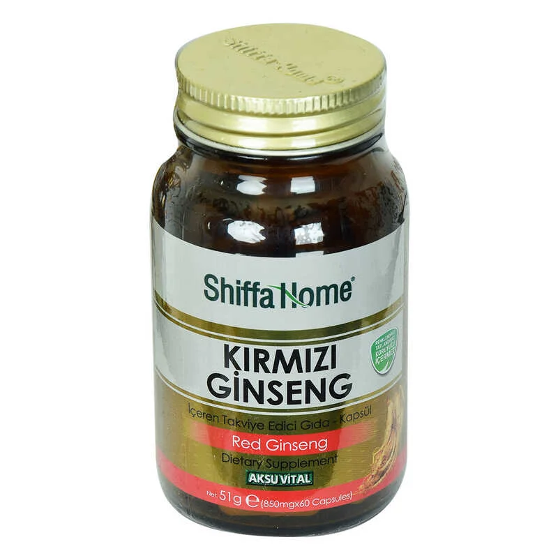 Kırmızı Ginseng Diyet Takviyesi 850 Mg 60 Kapsül - Enerji ve Bağışıklık Desteği
