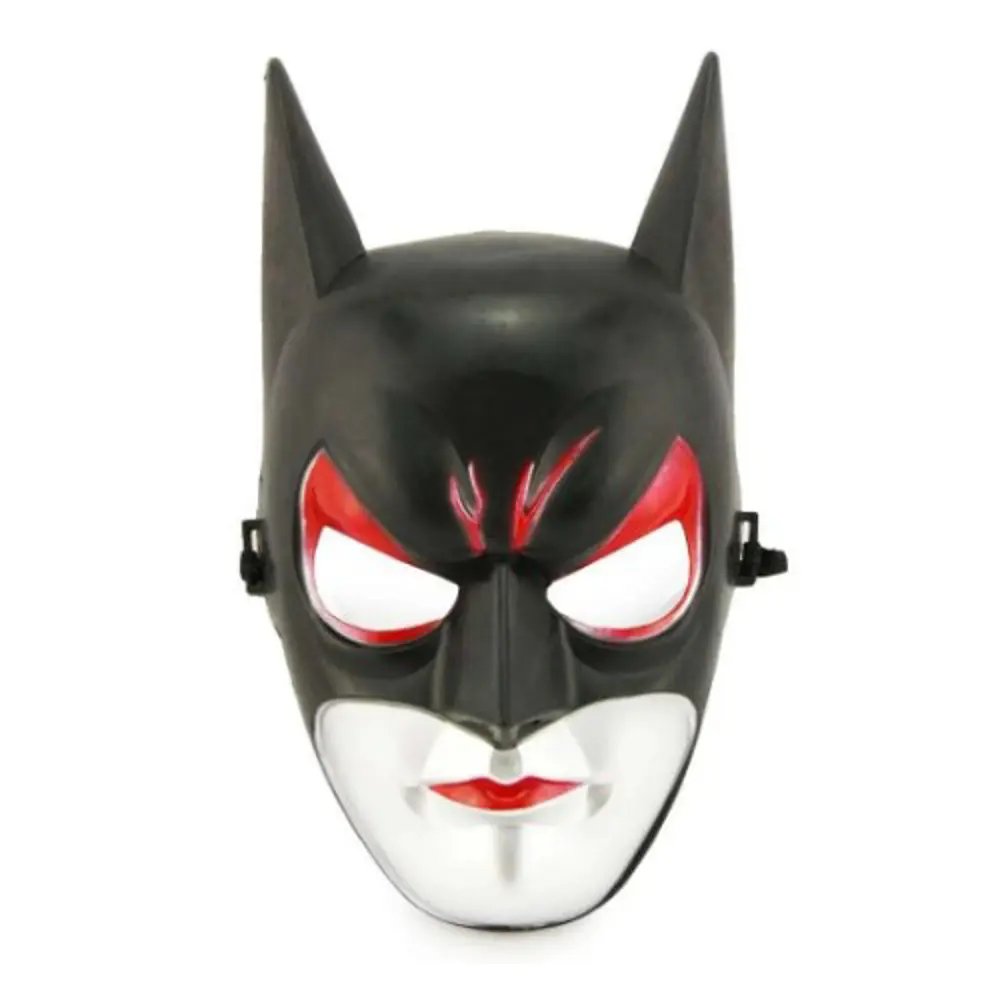 Kırmızı Gözlü Siyah Batman Maske - Lastikli Batgirl Maskesi 28x17