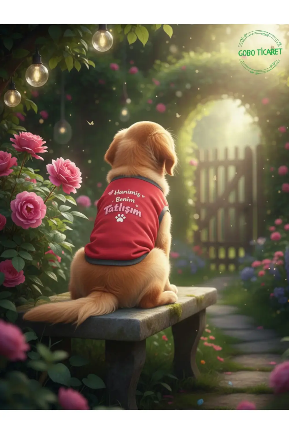 Kırmızı Hanimiş Benim Tatlışım Baskılı Kedi ve Köpek Kıyafeti Tiş