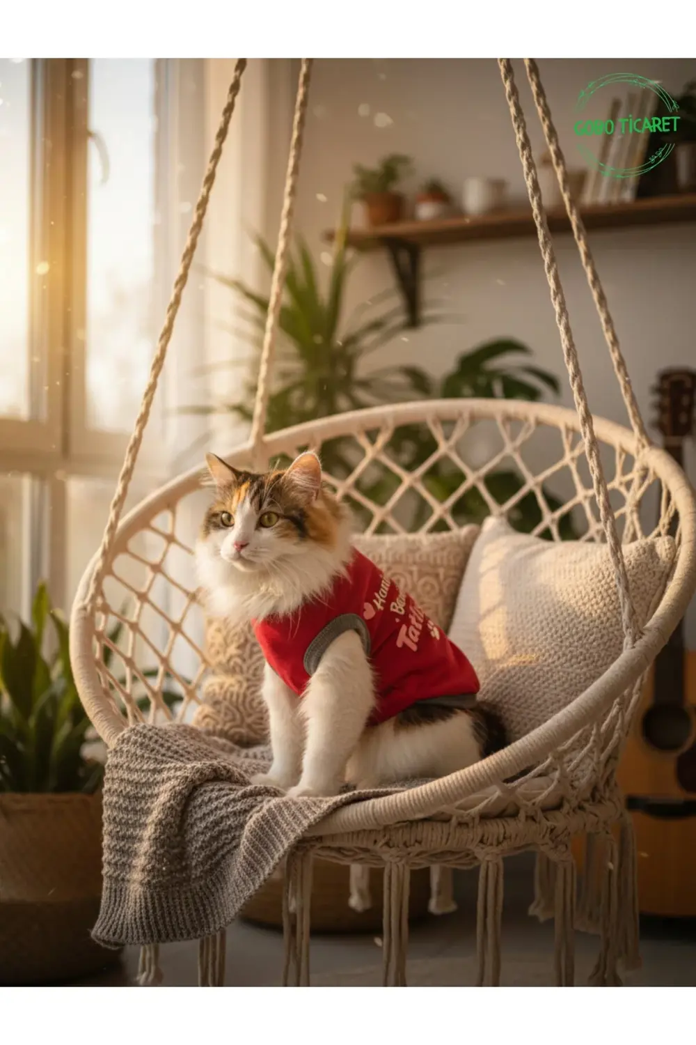 Kırmızı Hanimiş Benim Tatlışım Baskılı Kedi ve Köpek Kıyafeti Tiş