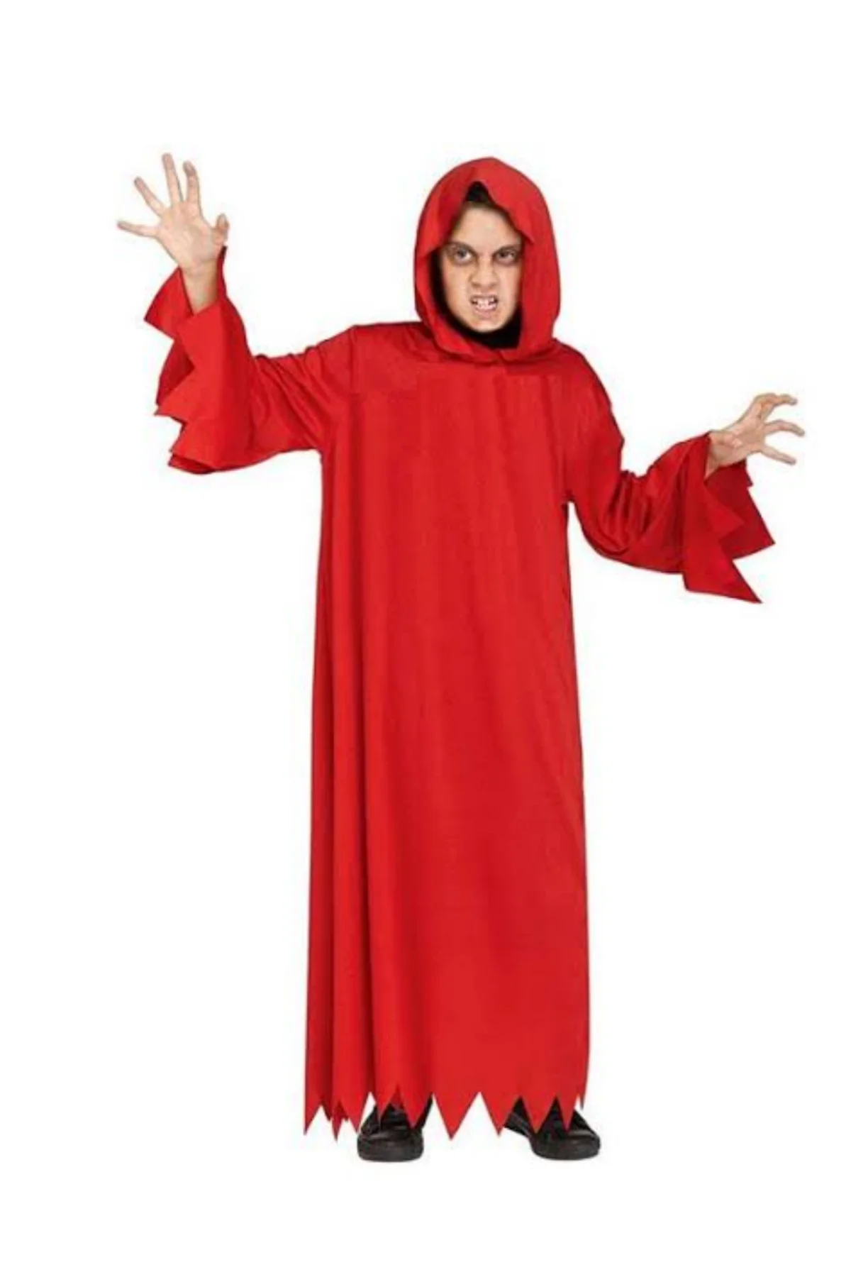 KIRMIZI HAYALET KOSTÜMÜ KIZ ERKEK ÇOCUK UYUMLU HALLOWEEN KOSTÜMÜ
