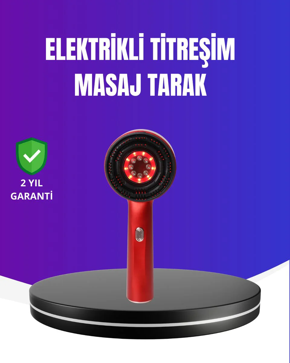 Kırmızı Işık Terapi Özellikli Saç Derisi Masaj Tarakı - Anti Dökülme ve Saç Canlandırıcı