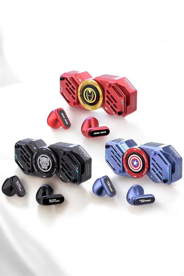Kırmızı Kablosuz Bluetooth Kulaklık Stres Çarklı Oyuncu Kulaklığı