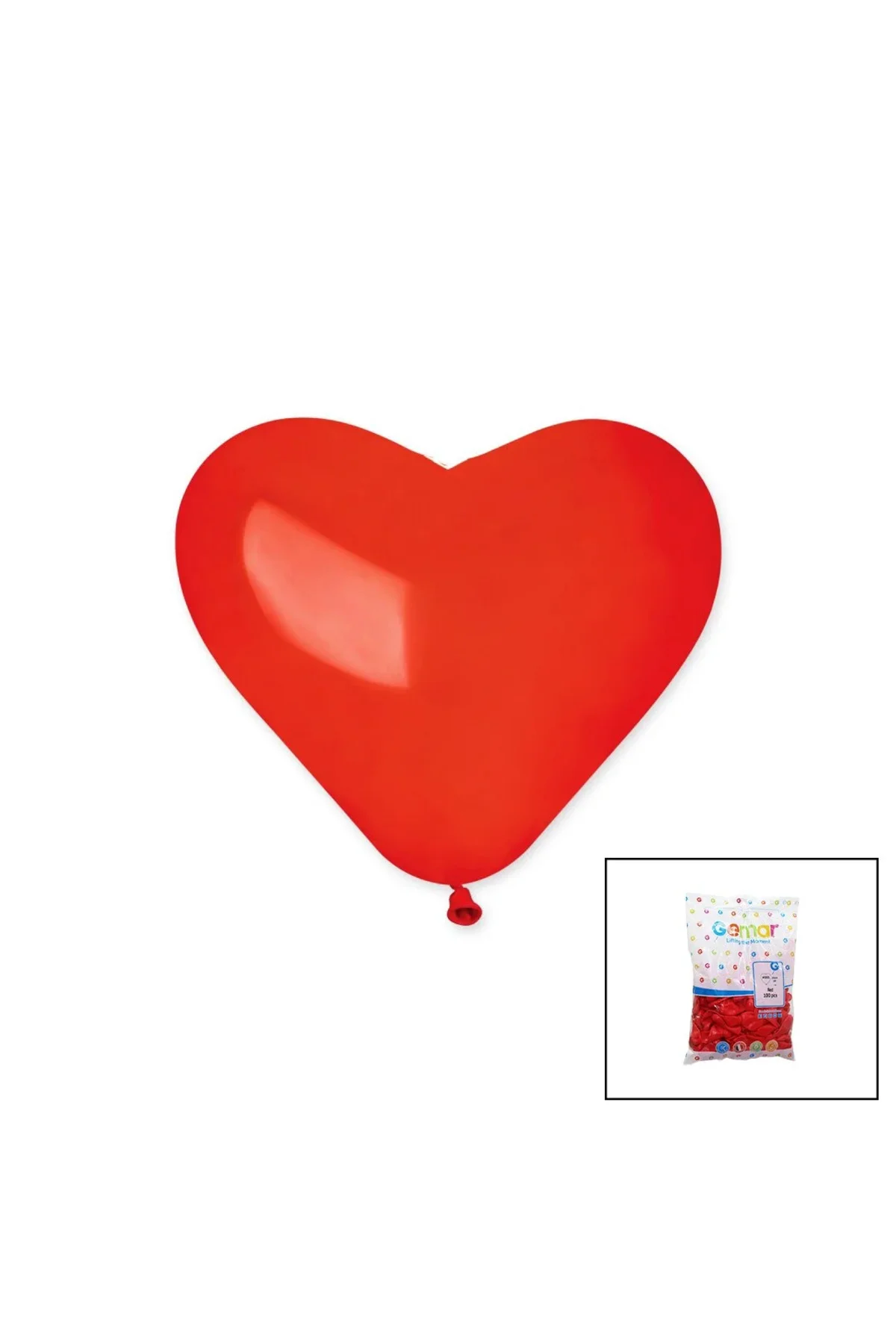 Kırmızı Kalp Balon 10 İnç - 25CM - 100PCS