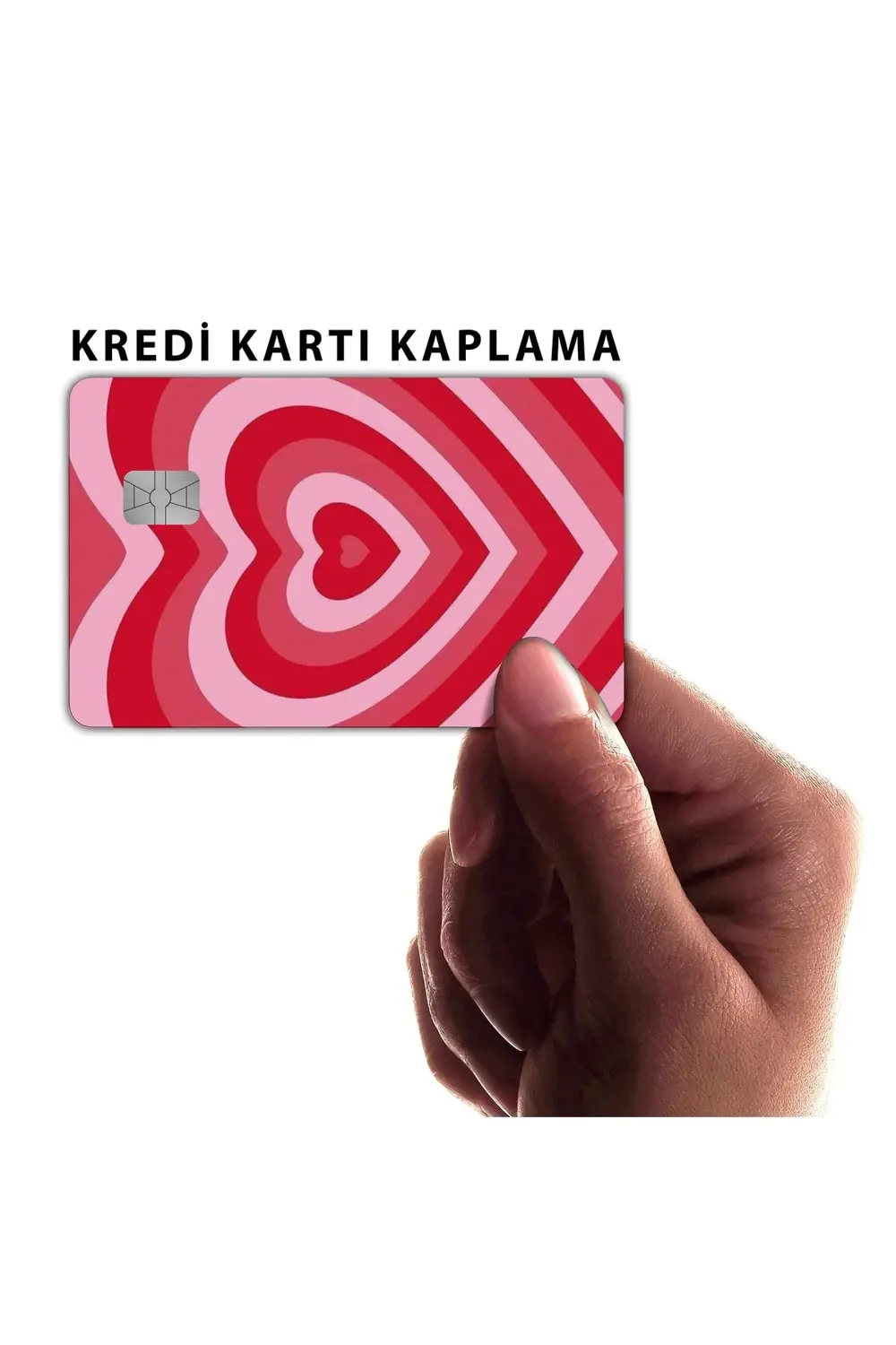 Kırmızı Kalp Kart Kaplama Sticker