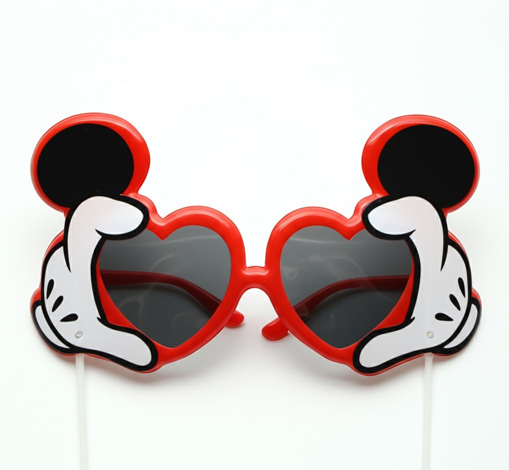 Kırmızı Kalp Şekilli El Figürlü Parti Gözlüğü Sevgililer Günü Öze