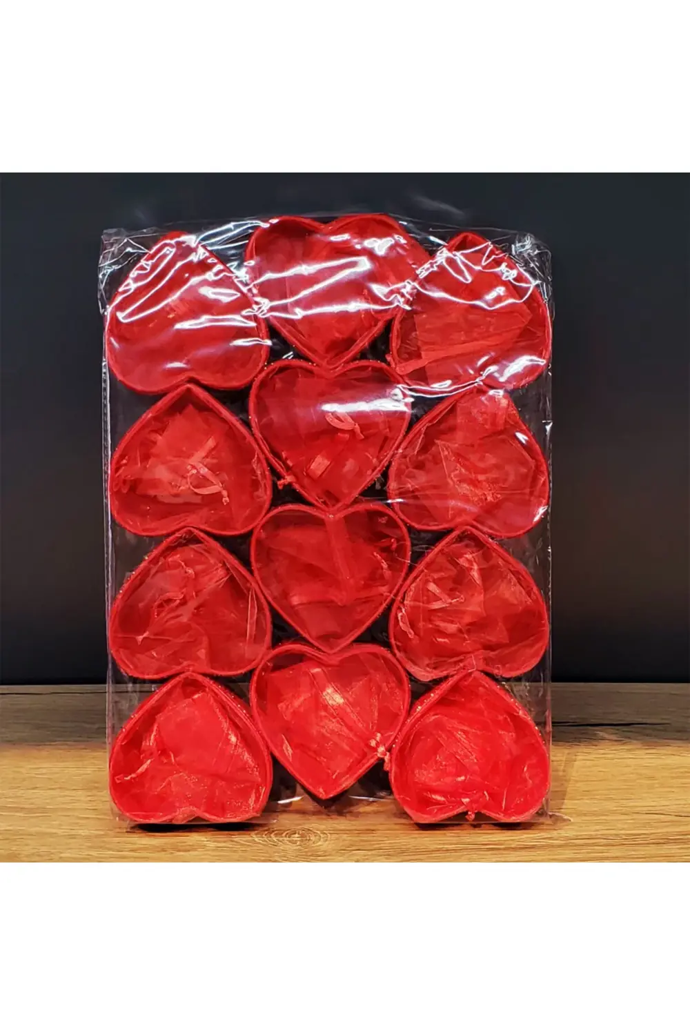 Kanonik Education Kırmızı Kalpli Tül Kese